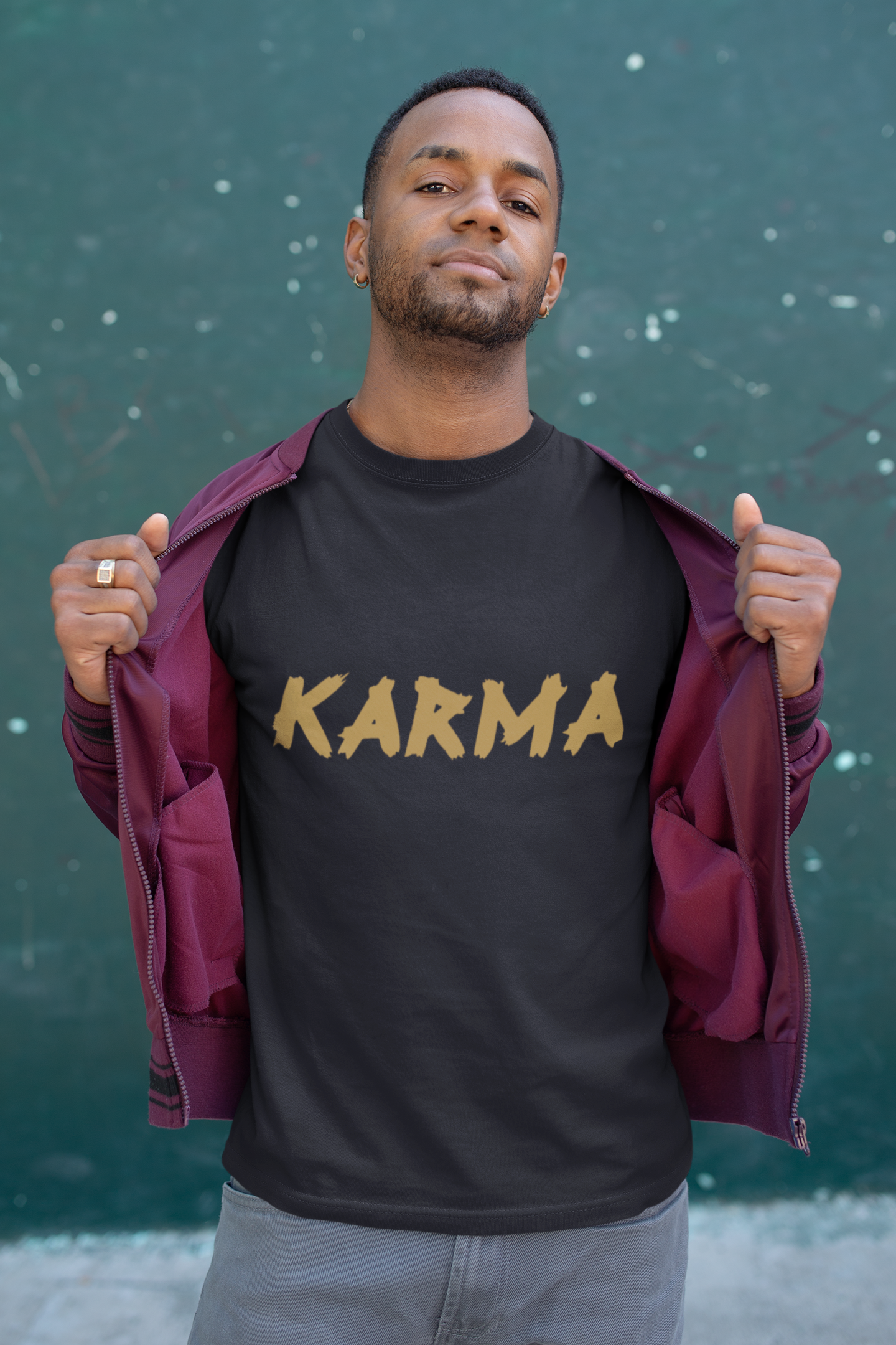 Karma Mens Half Sleeves T-shirt- FunkyTeesClub