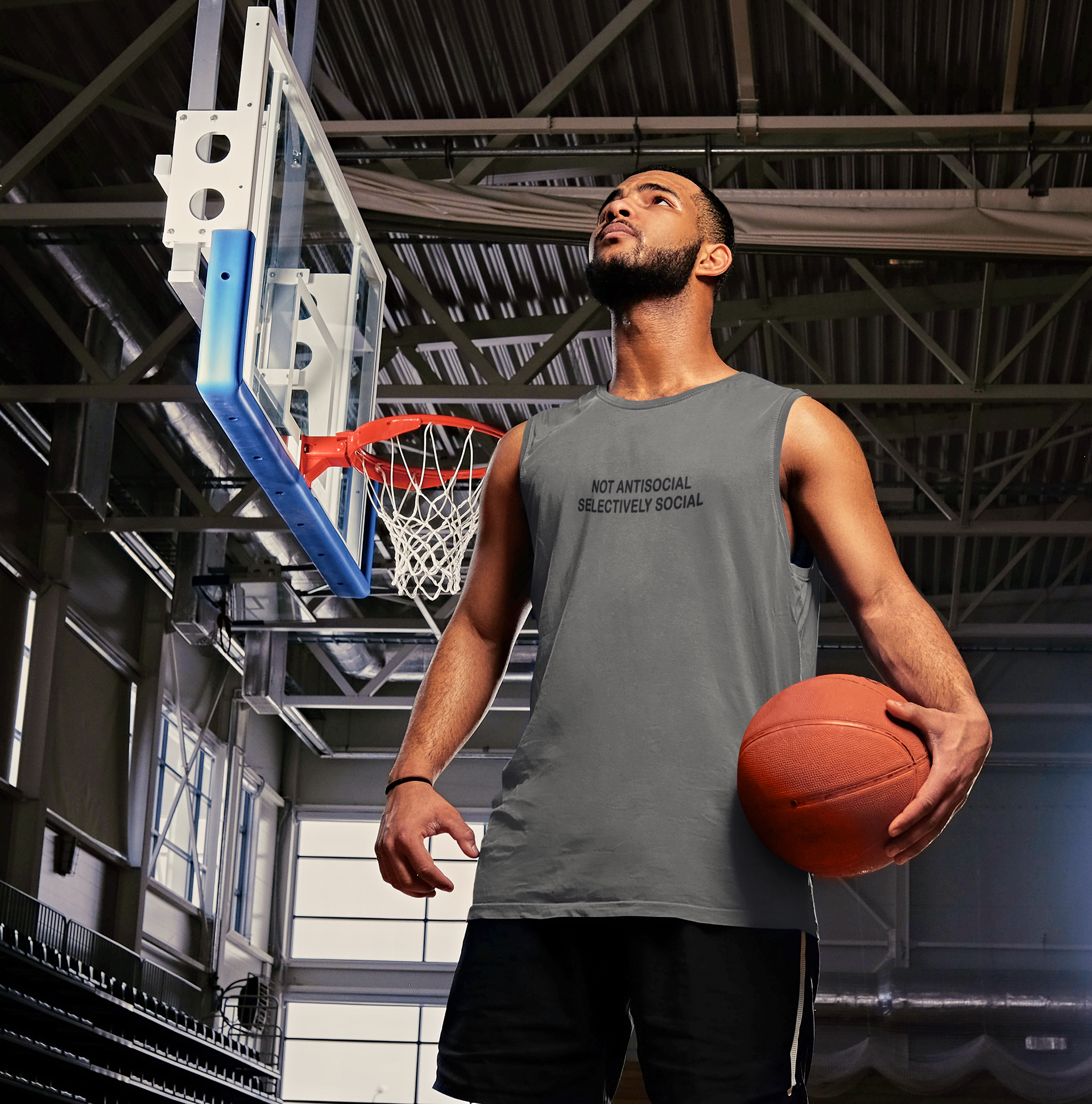Not Antisocial Minimal Men Sleeveless T-Shirts-FunkyTeesClub