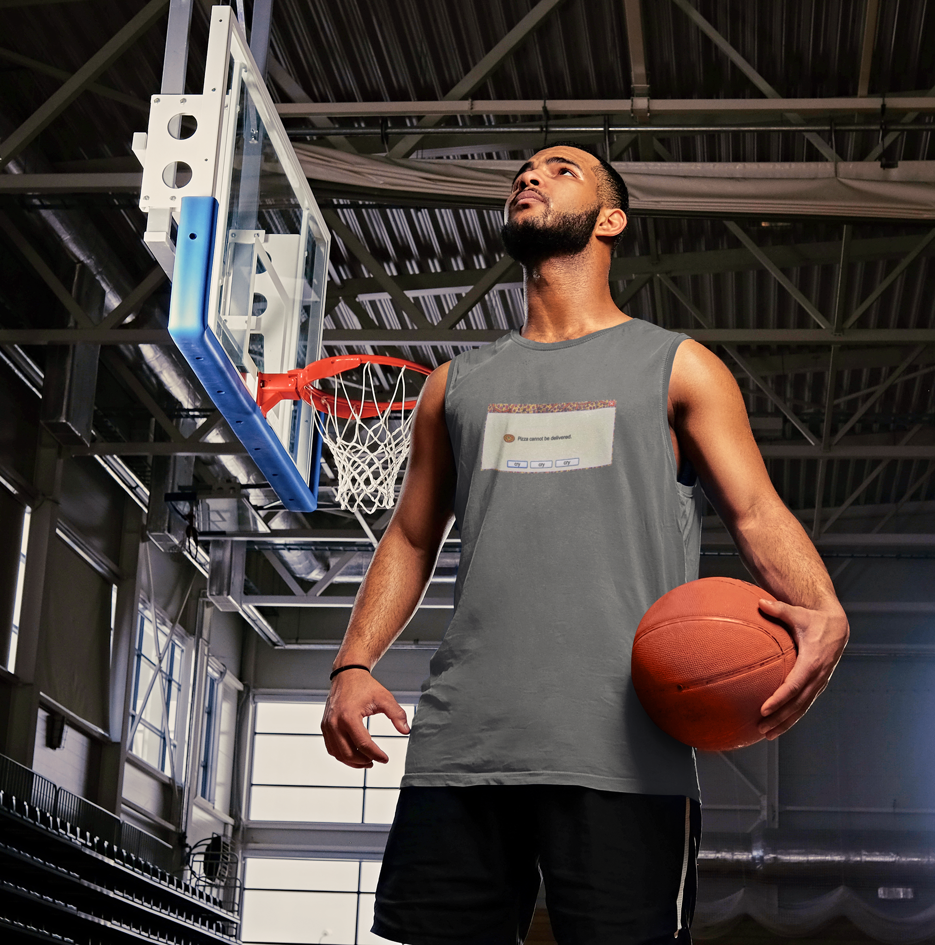 Pizza Canot Be Delivered Minimal Men Gym Vest-FunkyTeesClub