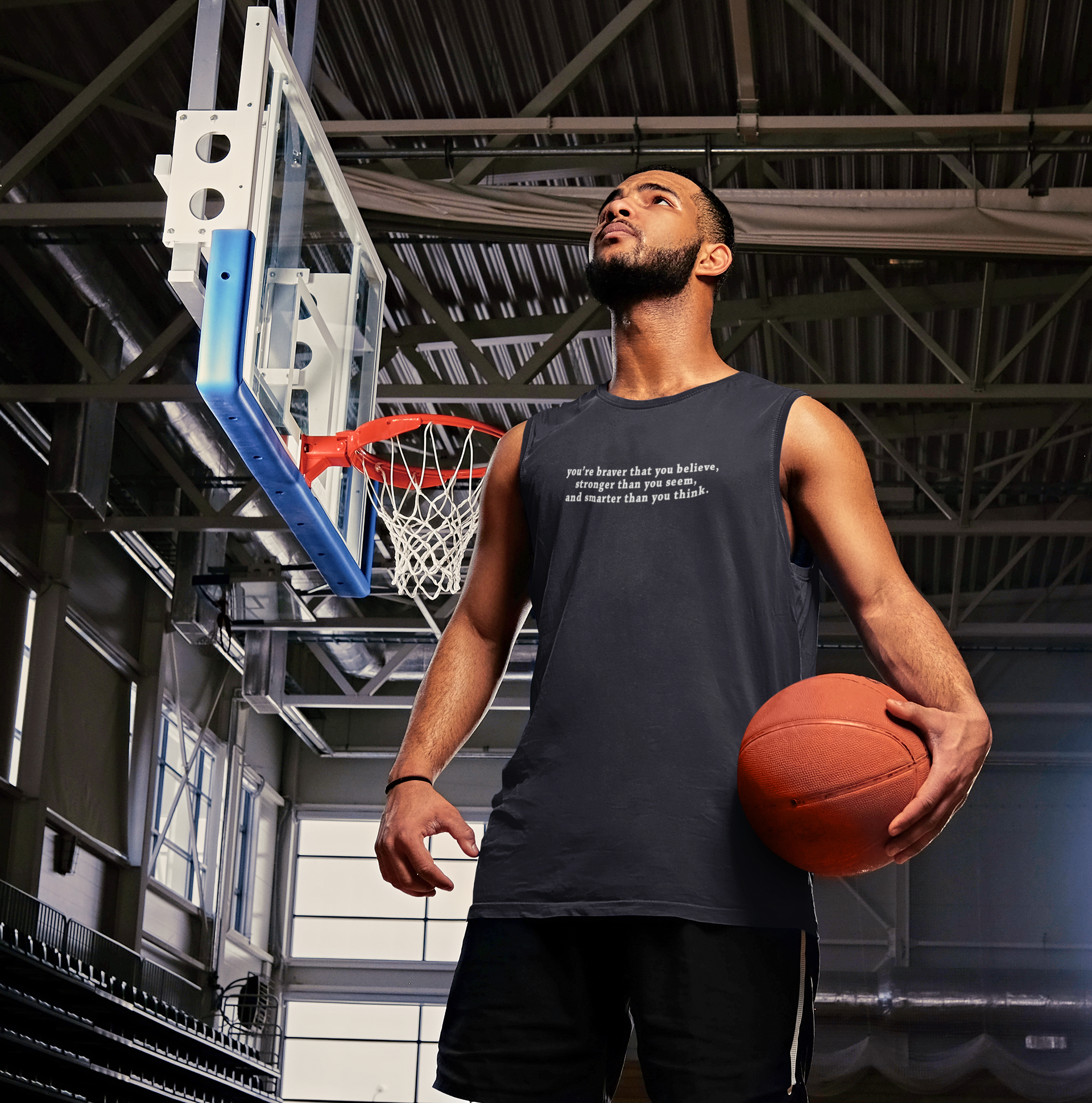 Youre Braver Minimal Men Gym Vest-FunkyTeesClub