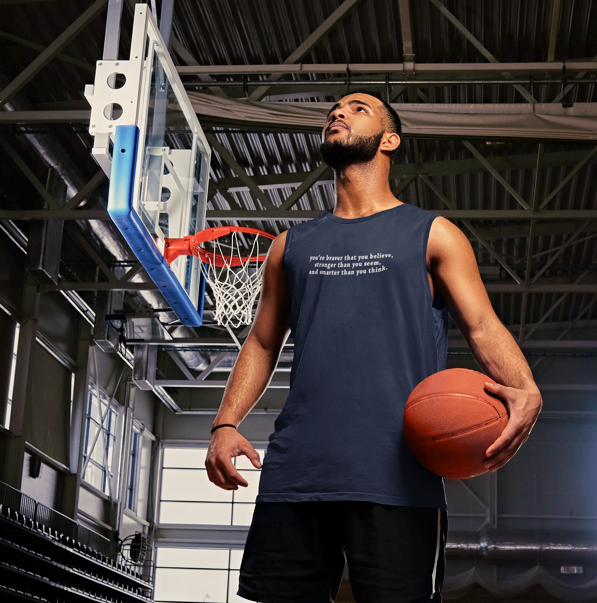 Youre Braver Minimal Men Gym Vest-FunkyTeesClub