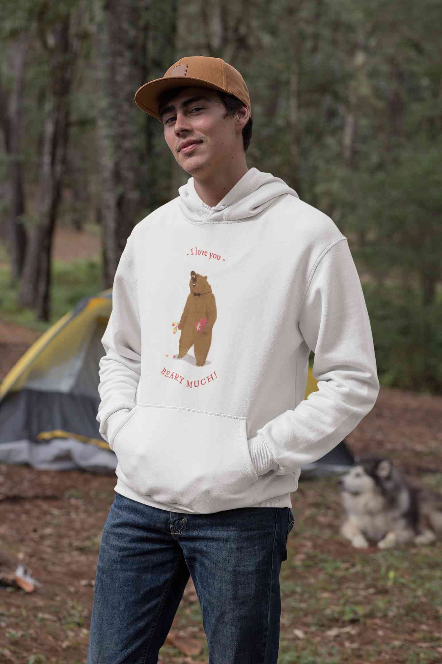 I Love You Beary Much Men Hoodies-FunkyTeesClub