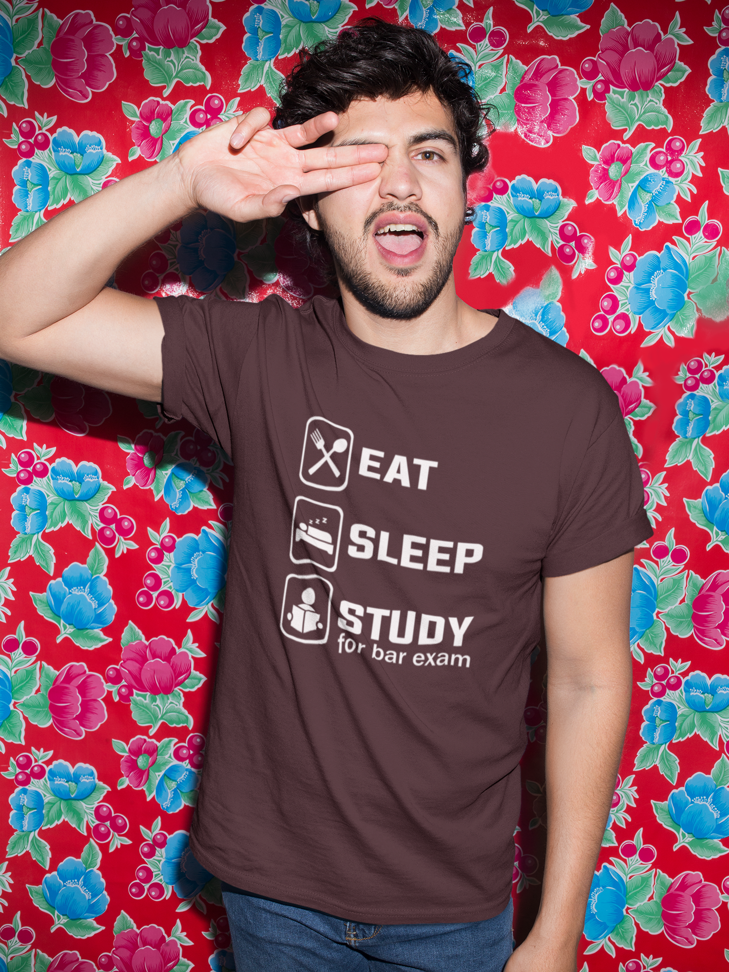 Eat Sleep Study Lawyer Mens Half Sleeves T-shirt- FunkyTeesClub