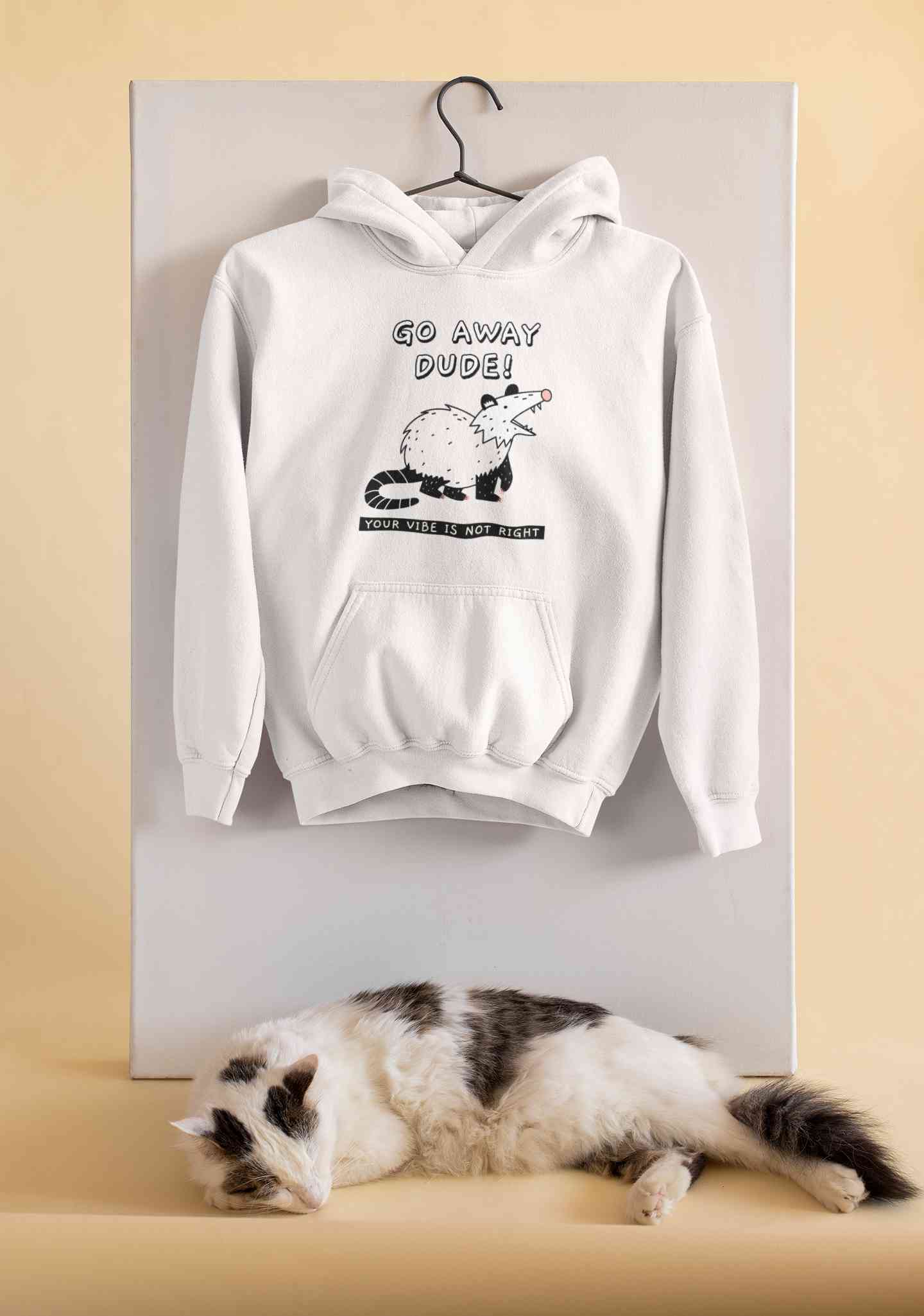Go Away Dude Your Vibe Is Not Right Funny Men Hoodies-FunkyTeesClub