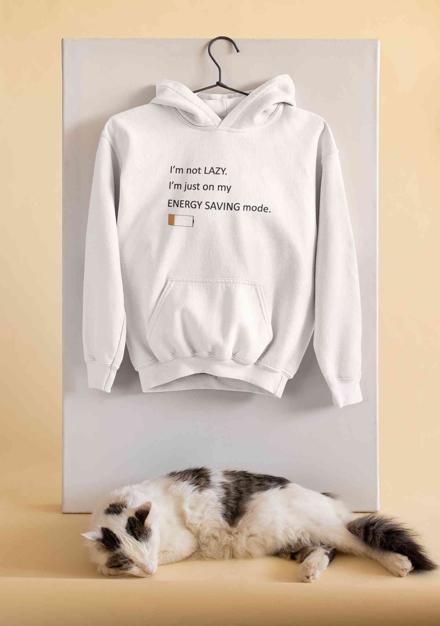 I Am Not Lazy I Am Just On Energy Saving Mode Minimals Men Hoodies-FunkyTeesClub