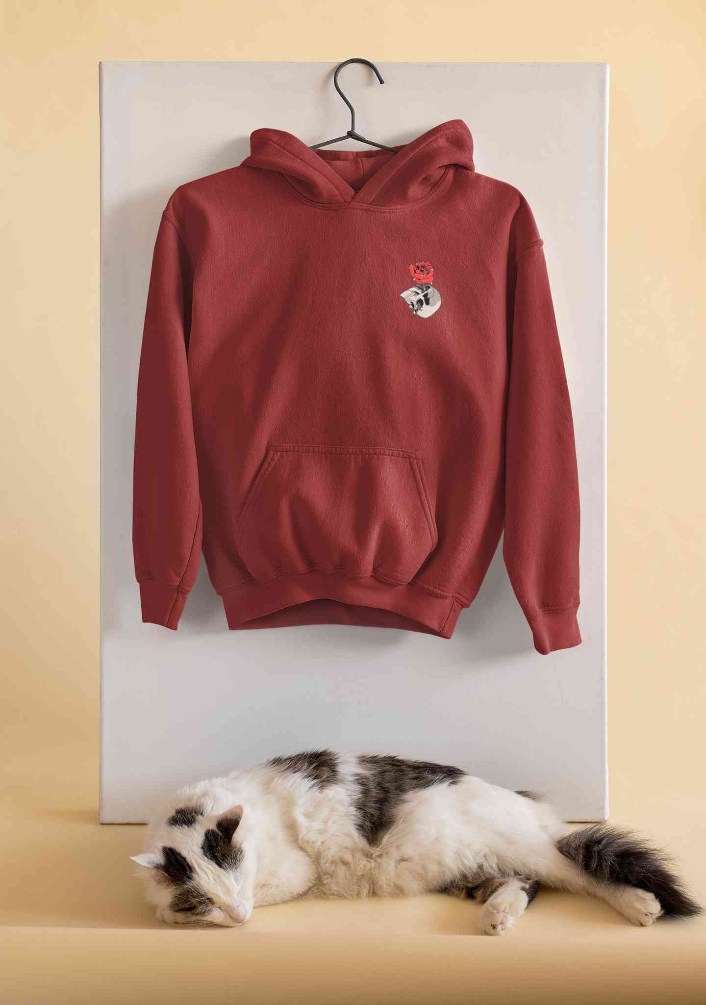 Skull Rose Men Hoodies-FunkyTeesClub