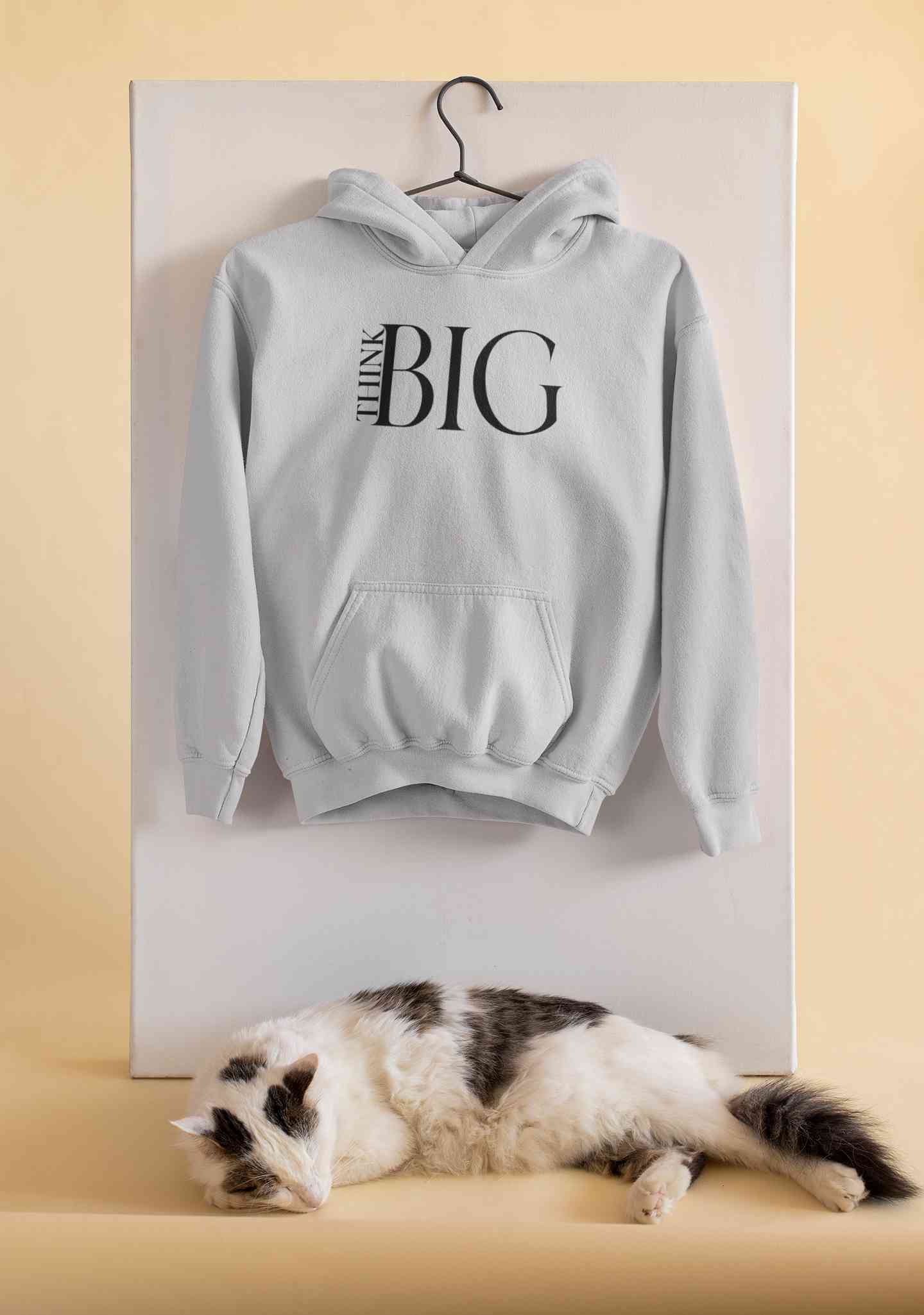 Think Big Typography Men Hoodies-FunkyTeesClub