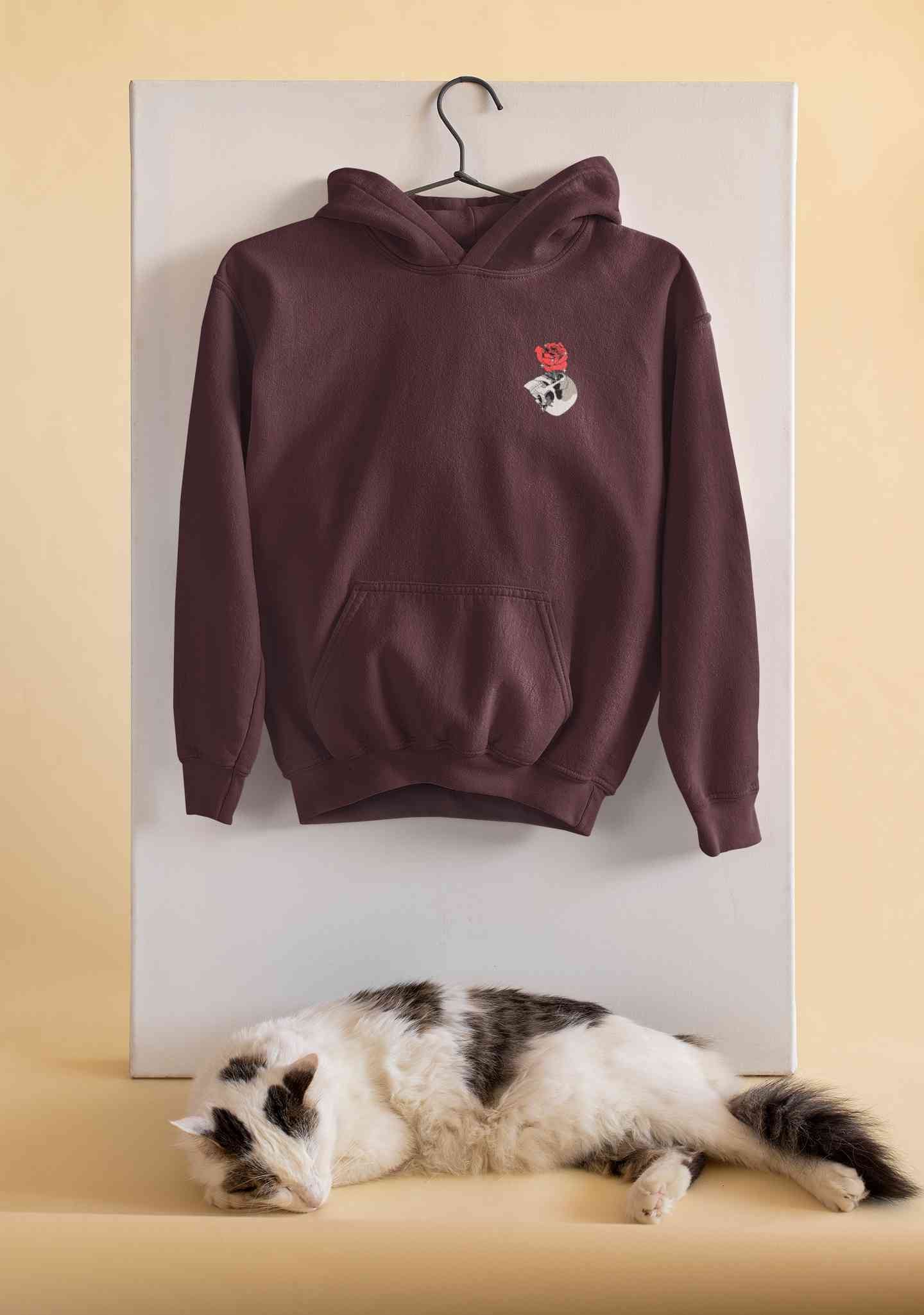 Skull Rose Men Hoodies-FunkyTeesClub