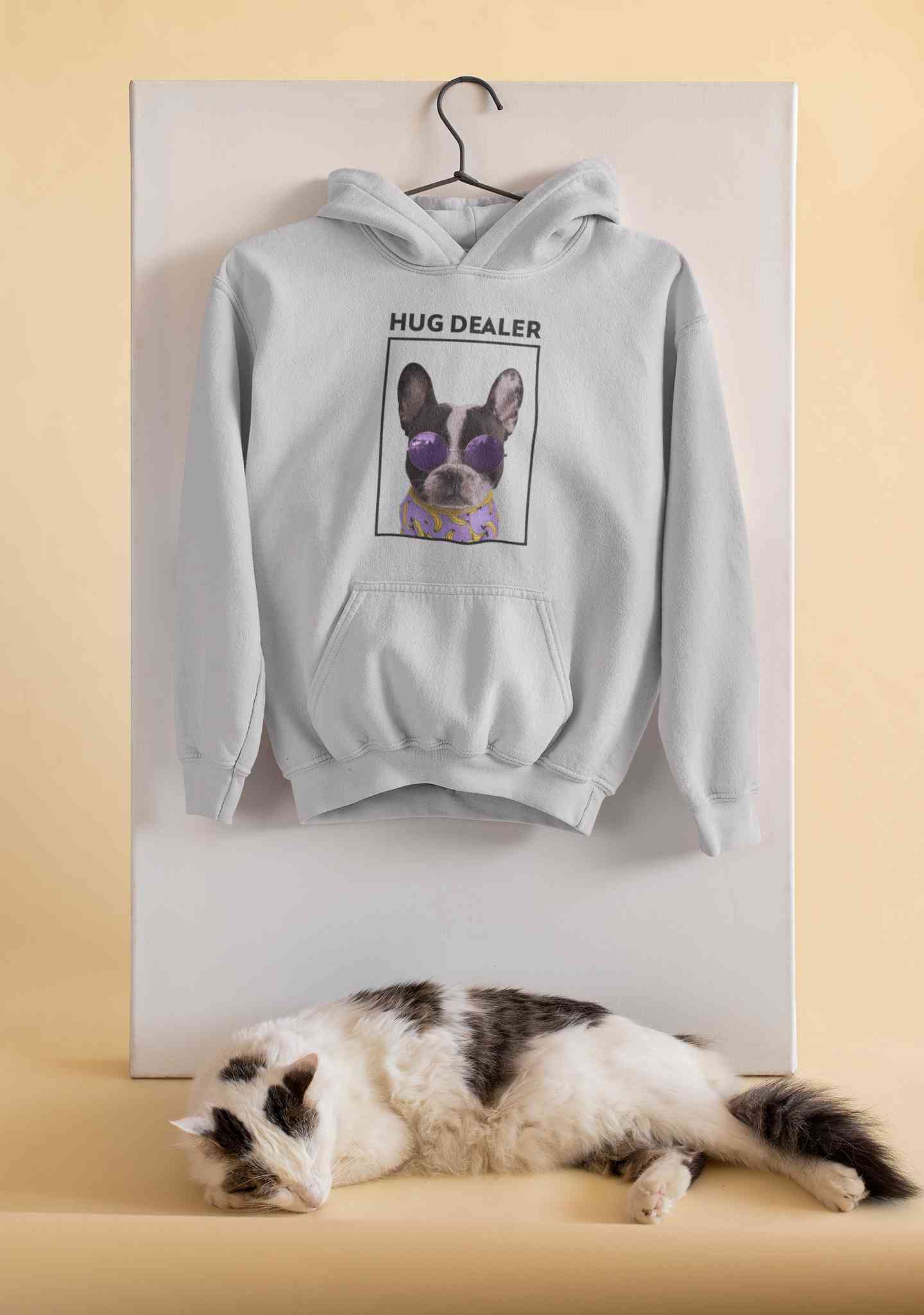 Cute Pug Hug Dealer Men Hoodies-FunkyTeesClub
