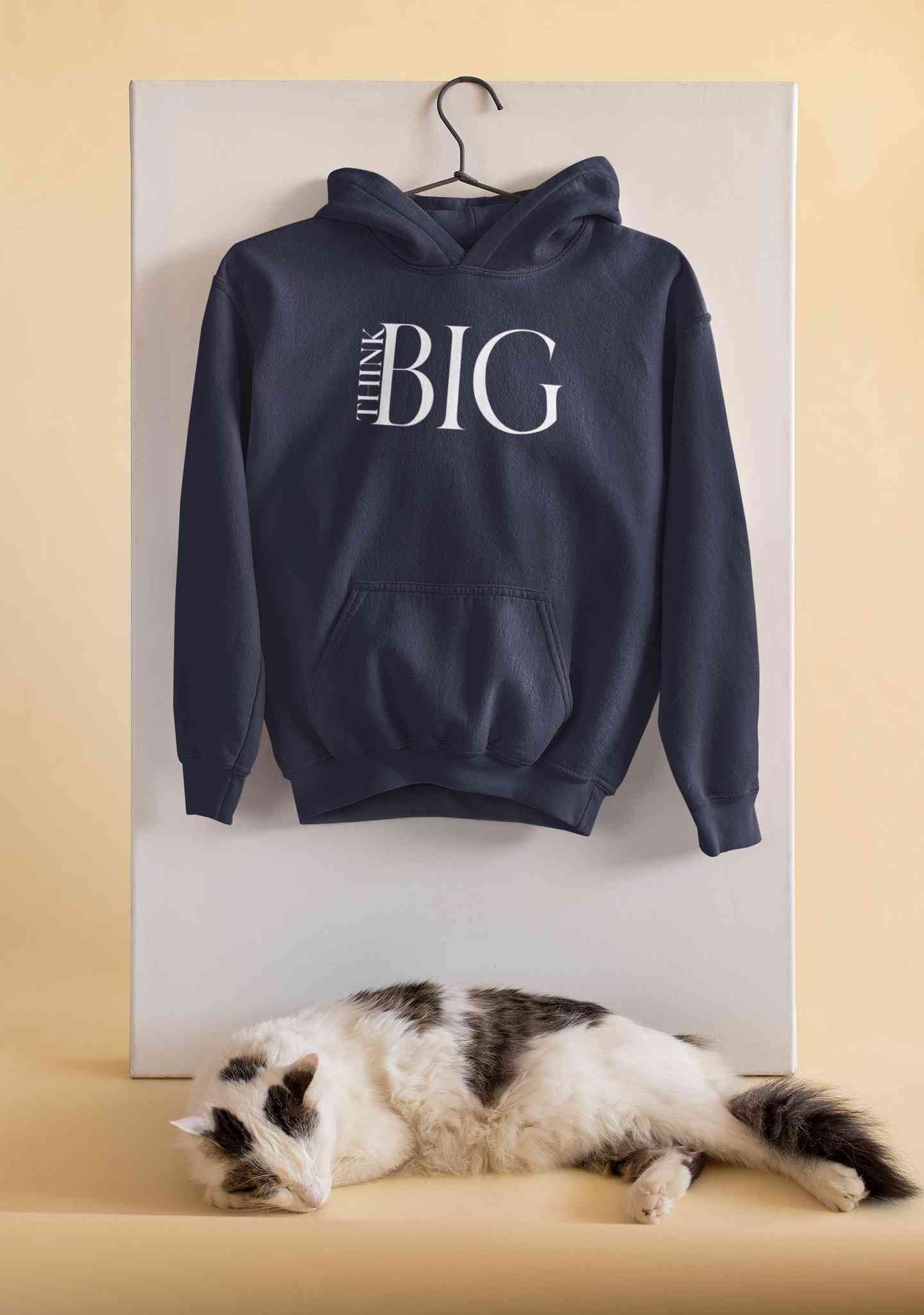 Think Big Typography Men Hoodies-FunkyTeesClub