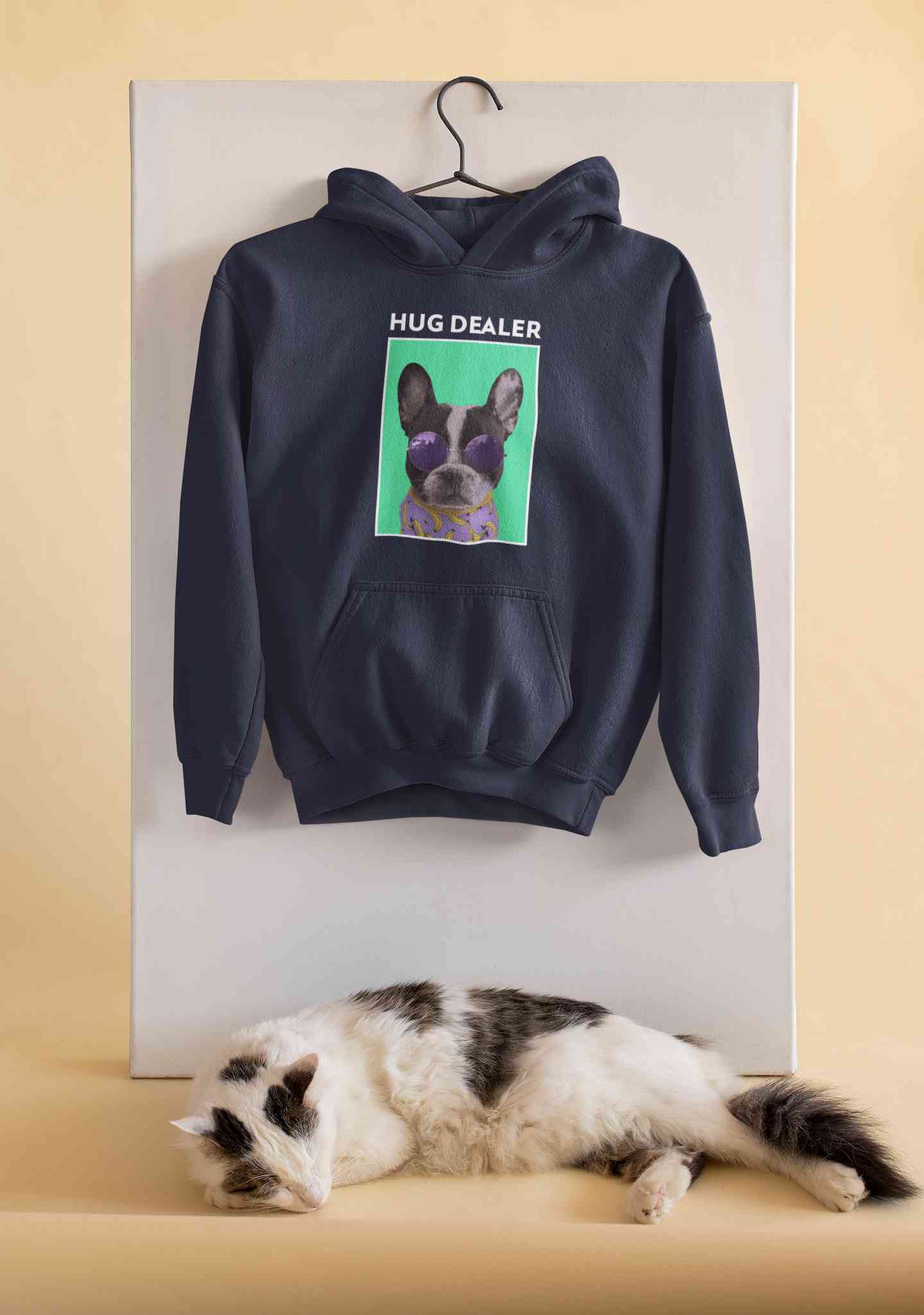 Cute Pug Hug Dealer Men Hoodies-FunkyTeesClub