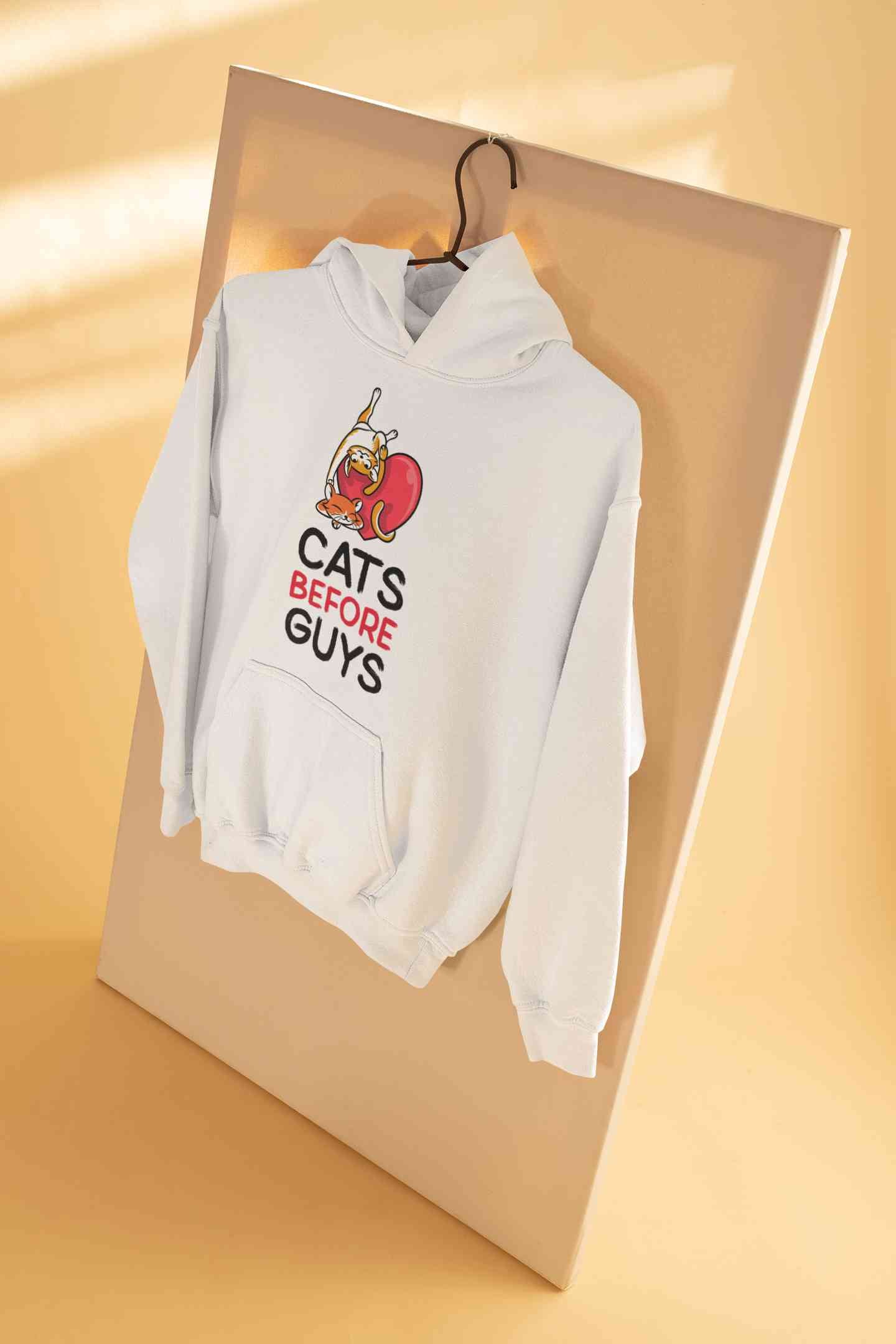 Cats Before Guys Hoodies for Women-FunkyTeesClub