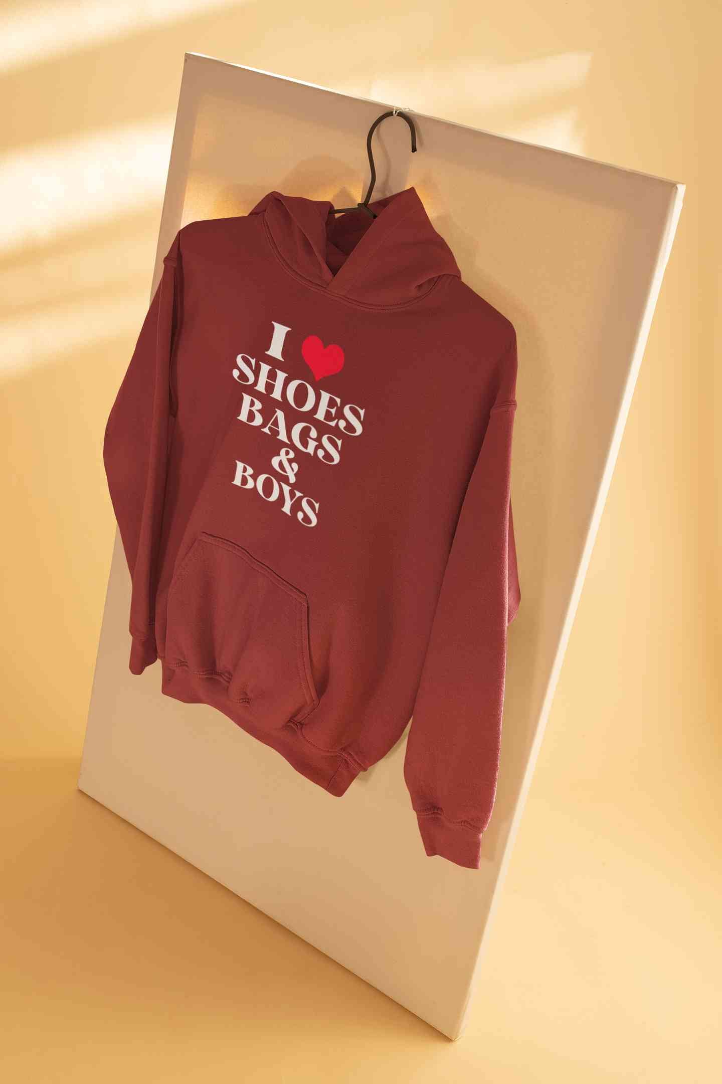I Love Shoes Bags And Boys Hoodies for Women-FunkyTeesClub