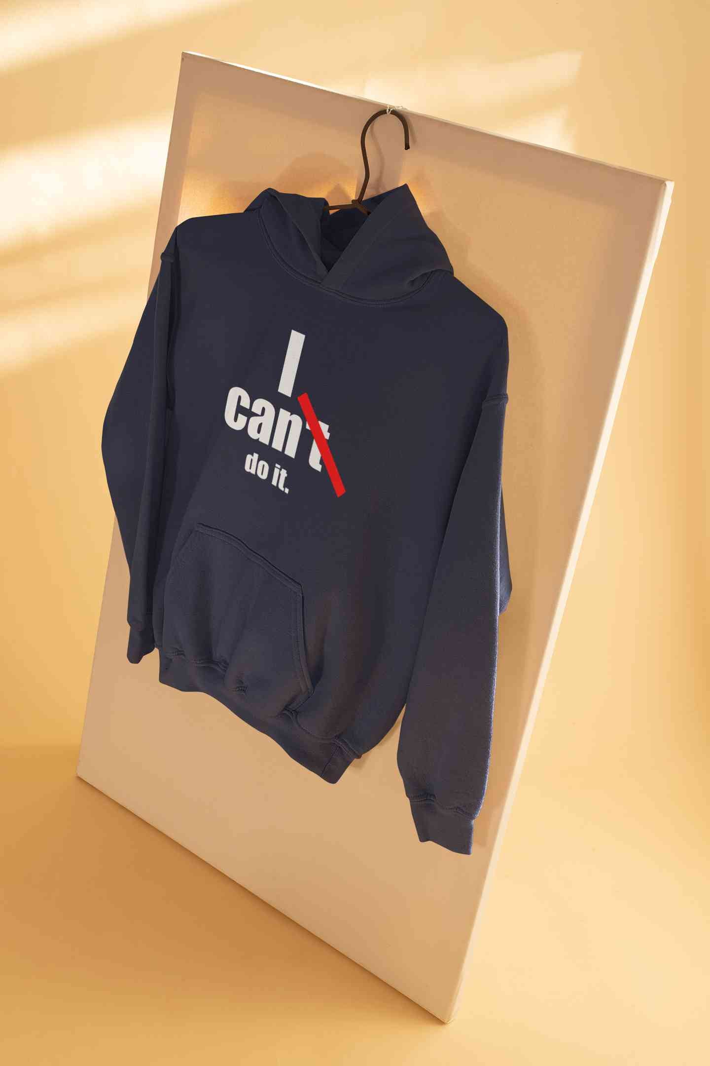 I Can Do It Typography Men Hoodies-FunkyTeesClub
