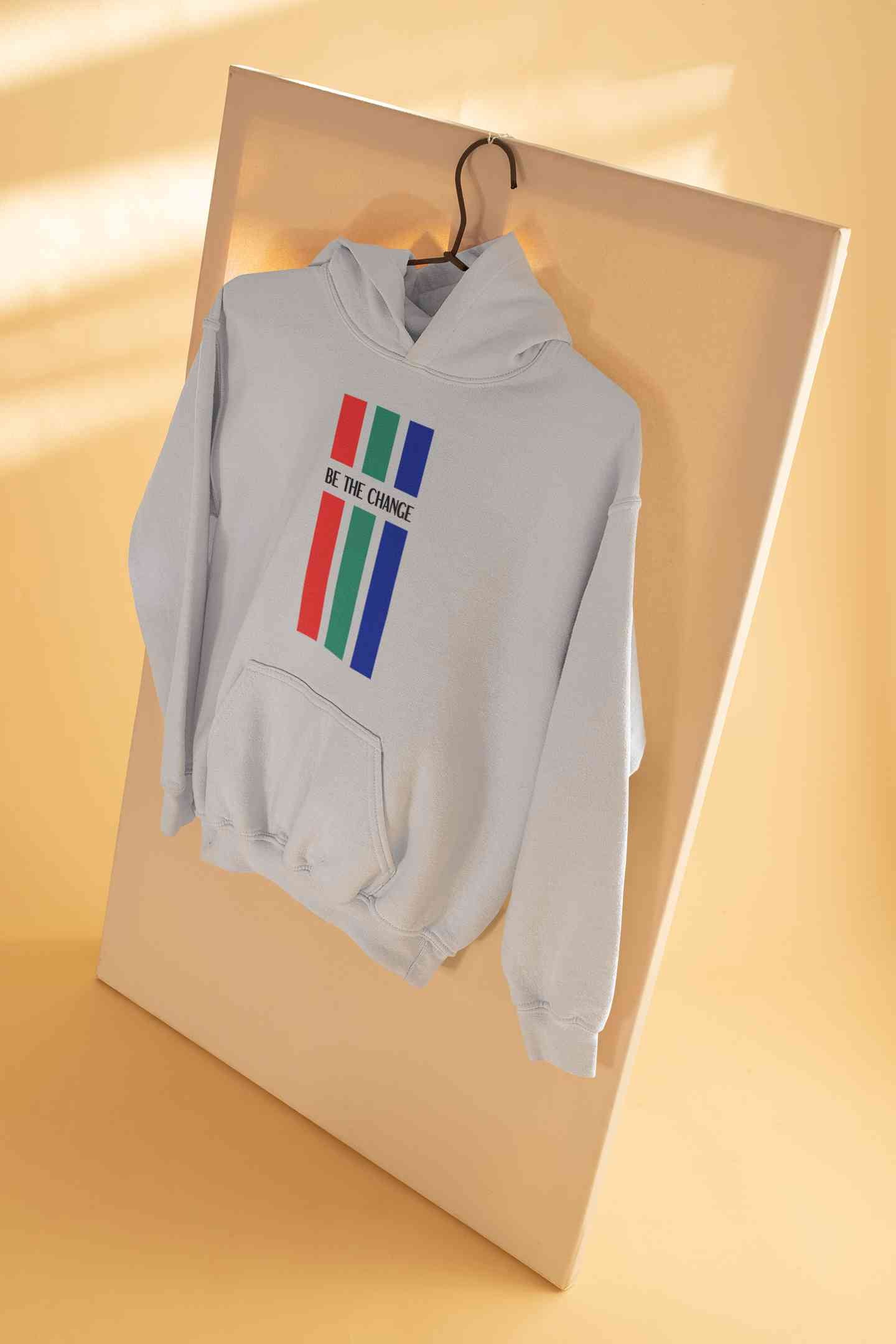 Be The Change Typography Men Hoodies-FunkyTeesClub