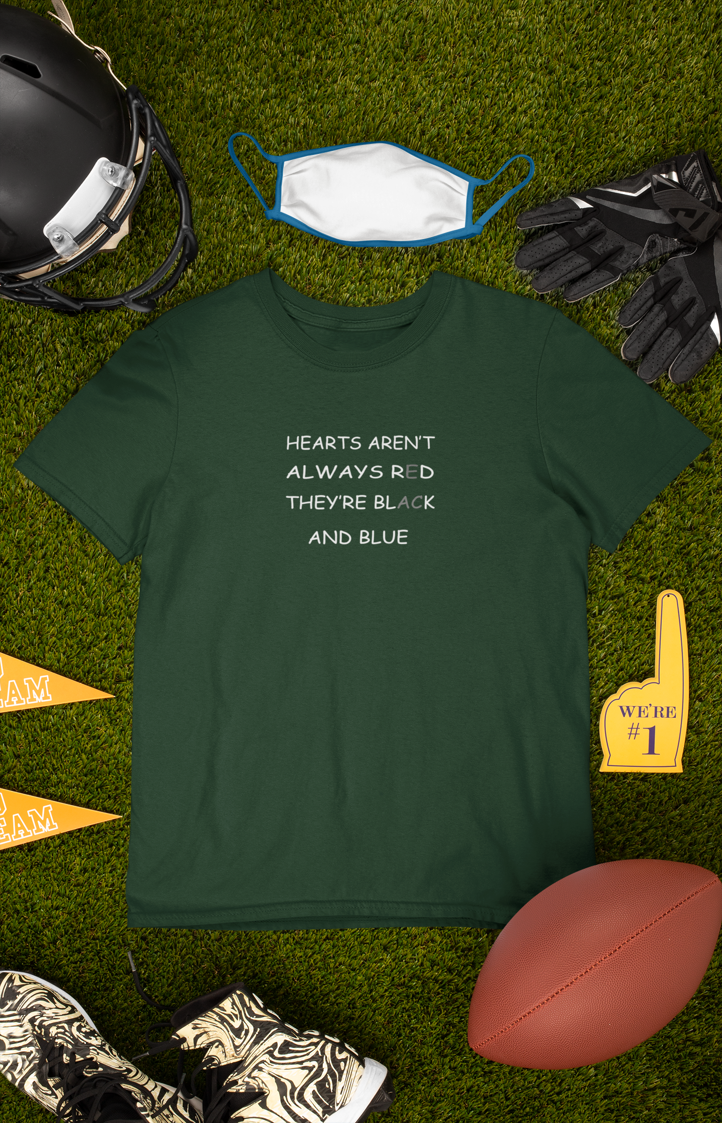 Hearts Arent Always Red They Are Black And Blue Mens Half Sleeves T-shirt- FunkyTeesClub
