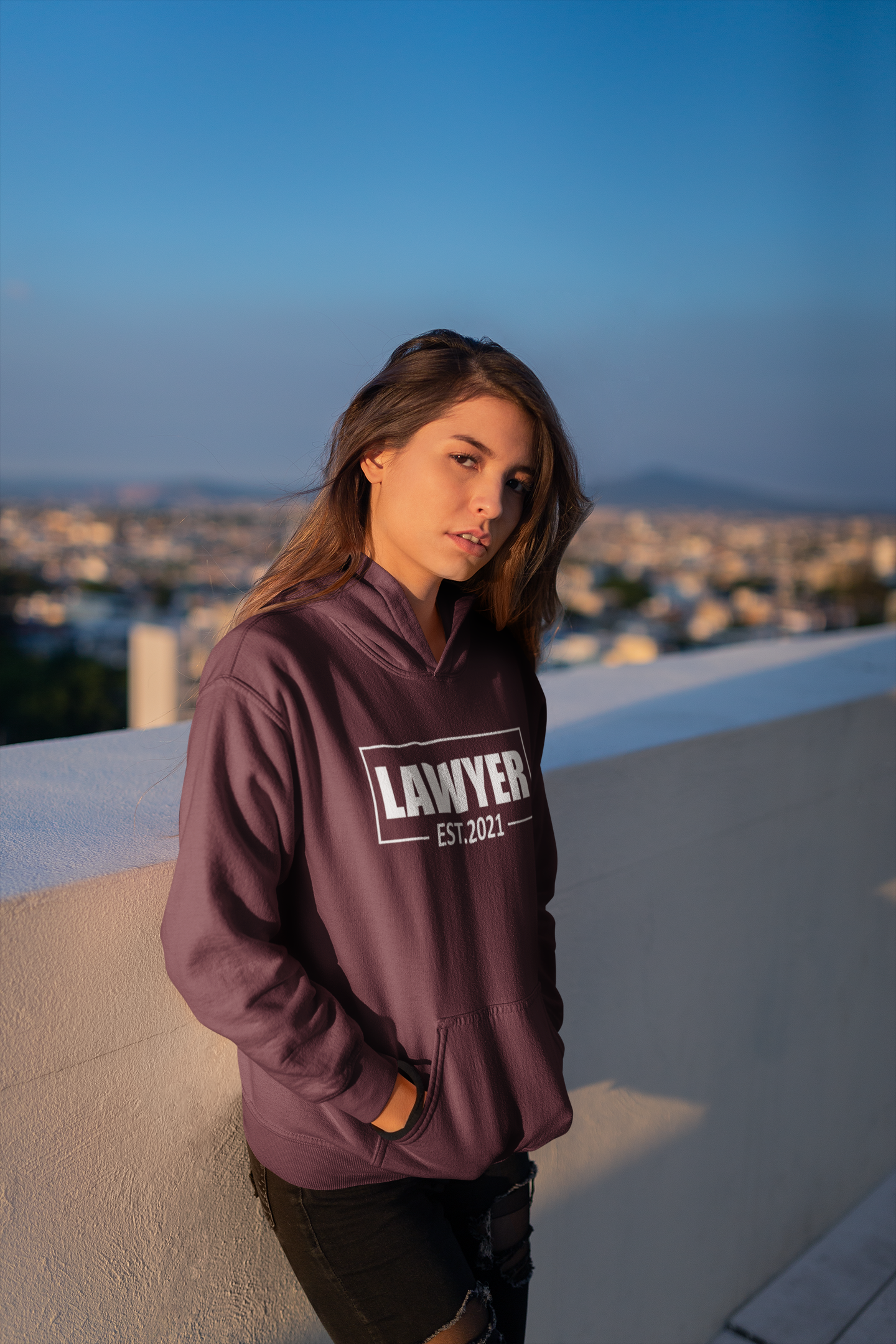 Lawyer Estd 2021 Hoodies for Women-FunkyTeesClub
