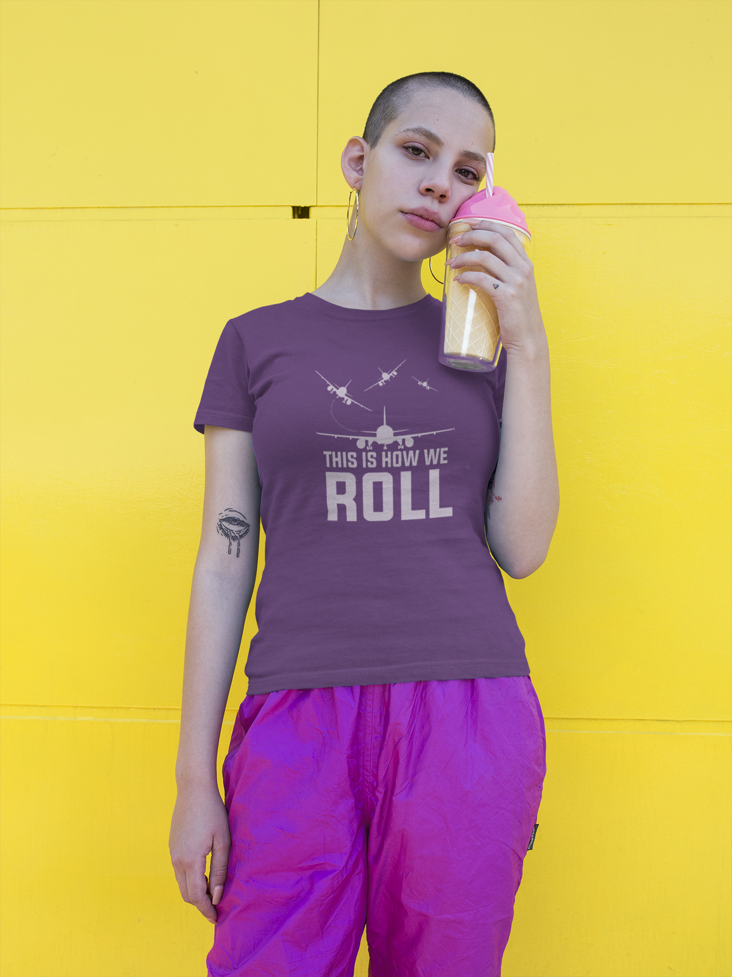 This Is How We Roll Pilot Women Half Sleeves T-shirt- FunkyTeesClub
