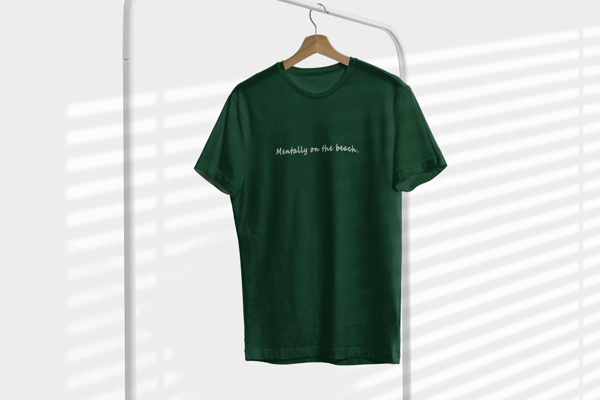 Mentally on the Beach Minimal Mens Half Sleeves T-shirt- FunkyTeesClub