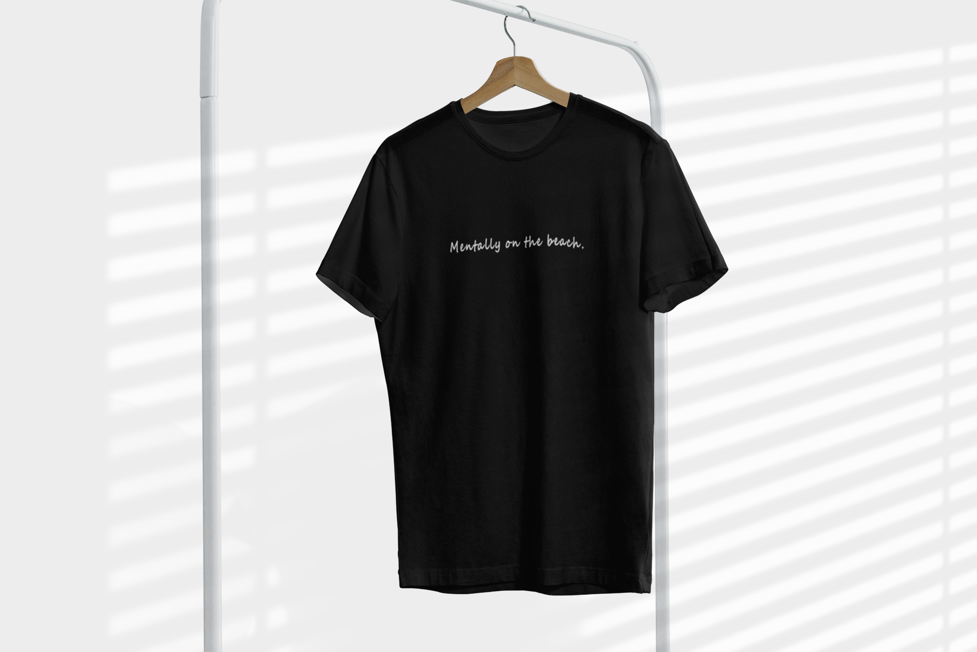 Mentally on the Beach Minimal Mens Half Sleeves T-shirt- FunkyTeesClub