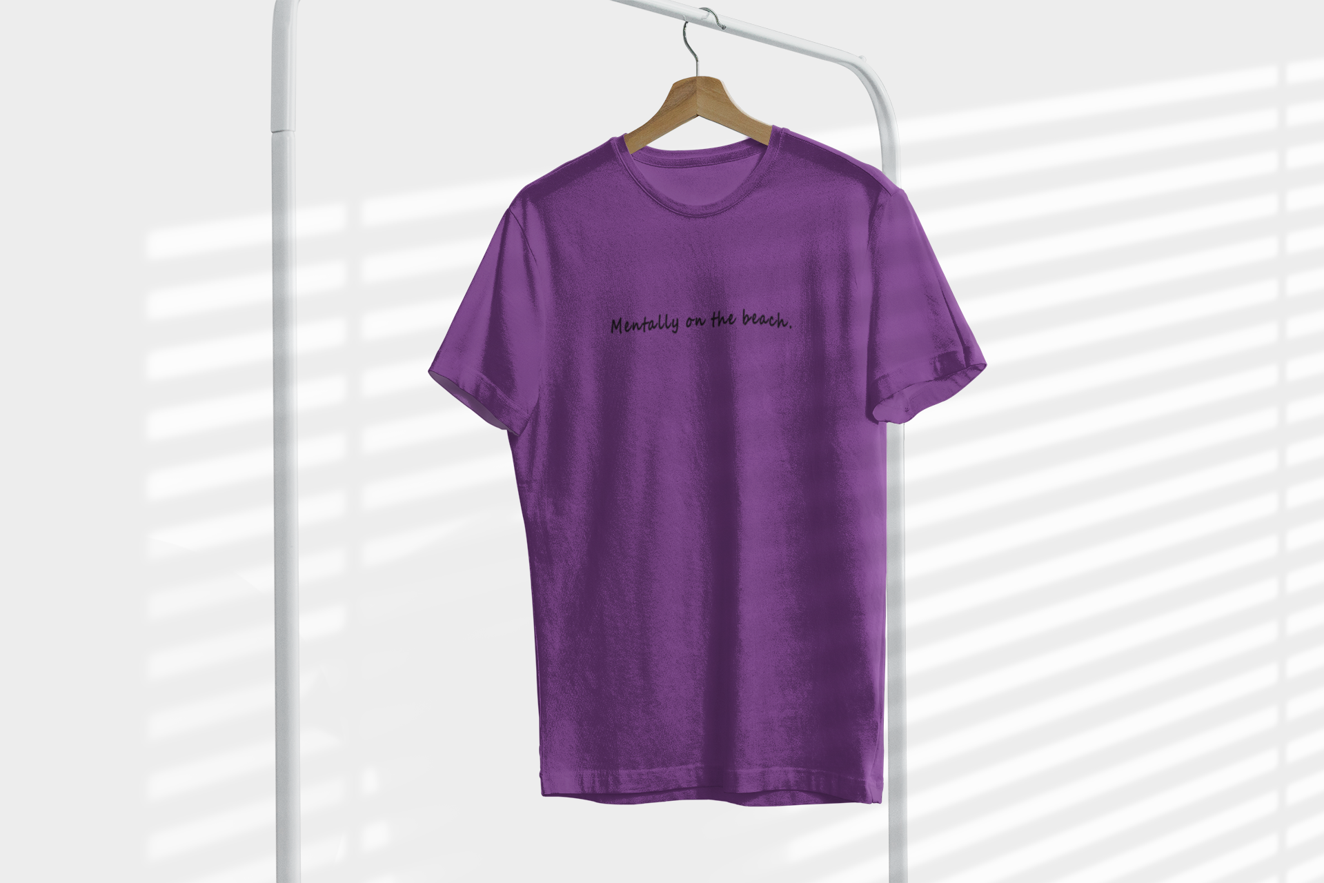 Mentally on the Beach Minimal Mens Half Sleeves T-shirt- FunkyTeesClub