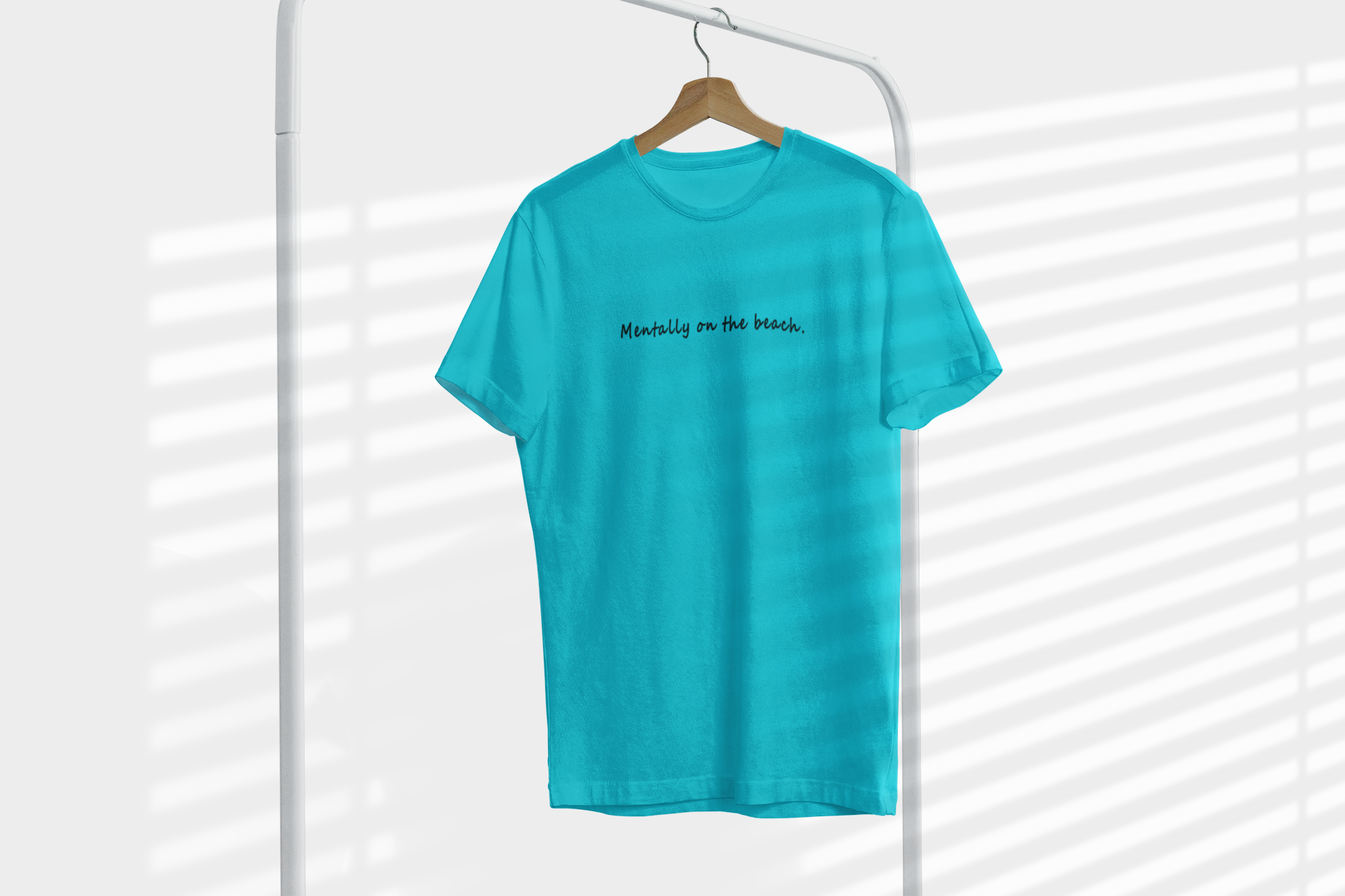 Mentally on the Beach Minimal Mens Half Sleeves T-shirt- FunkyTeesClub