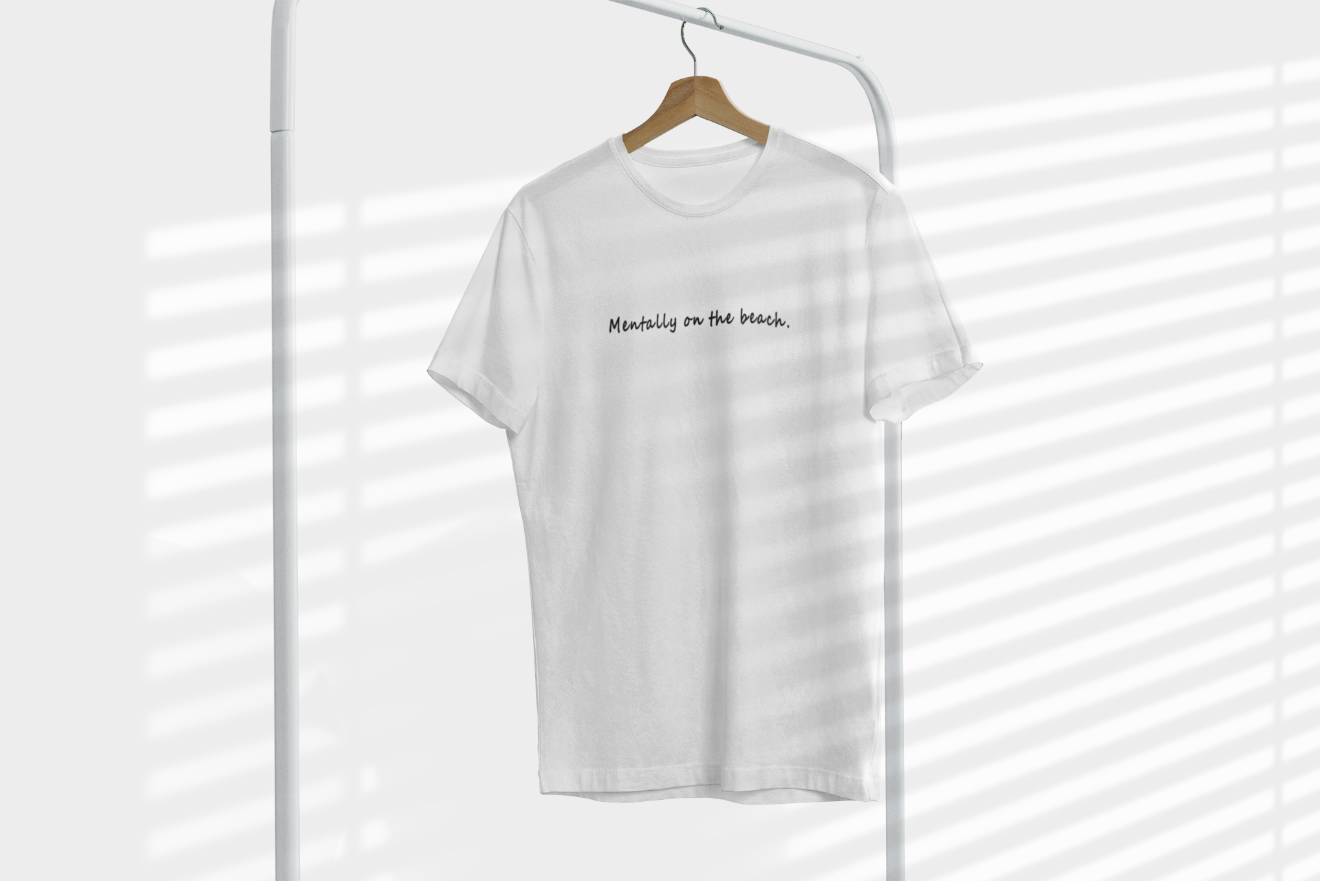 Mentally on the Beach Minimal Mens Half Sleeves T-shirt- FunkyTeesClub