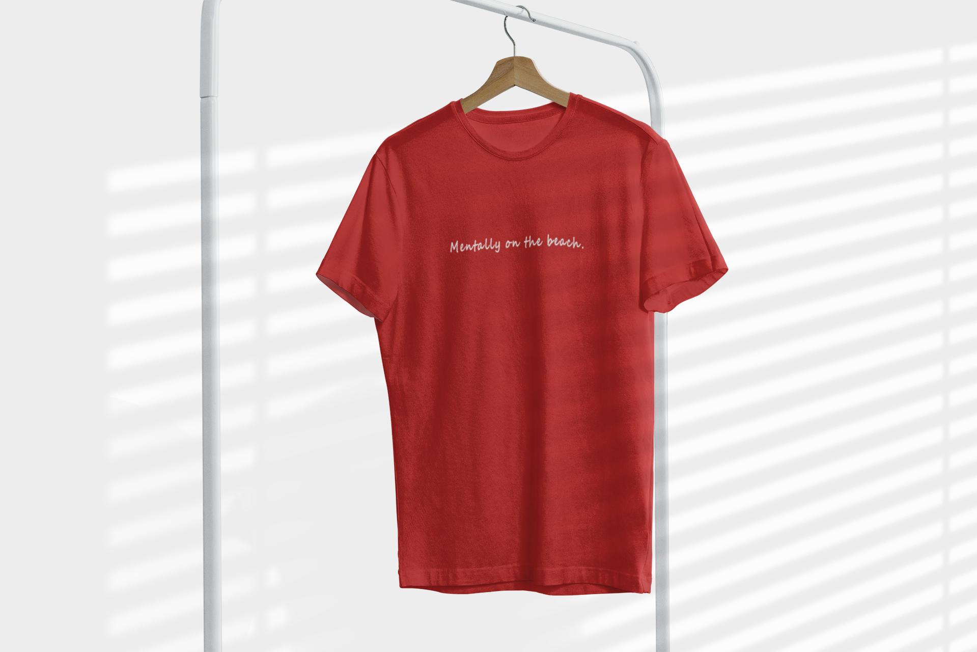 Mentally on the Beach Minimal Mens Half Sleeves T-shirt- FunkyTeesClub