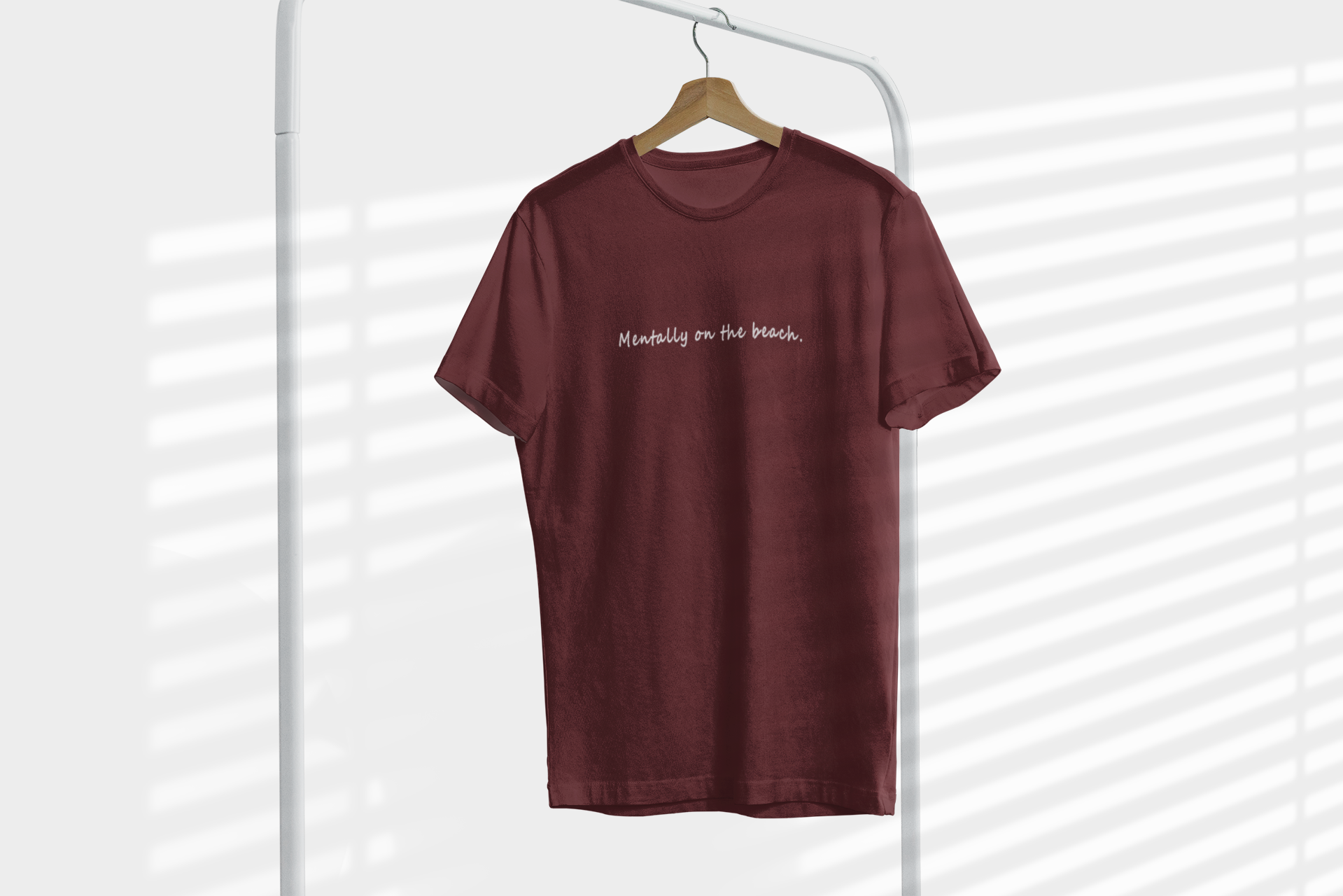 Mentally on the Beach Minimal Mens Half Sleeves T-shirt- FunkyTeesClub