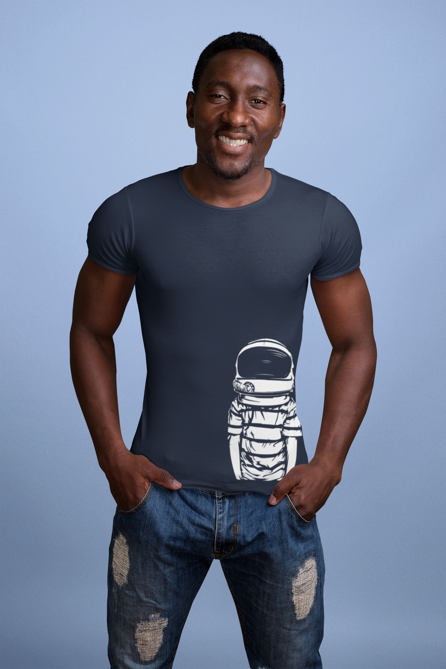 Space Boy Mens Half Sleeves T-shirt- FunkyTeesClub