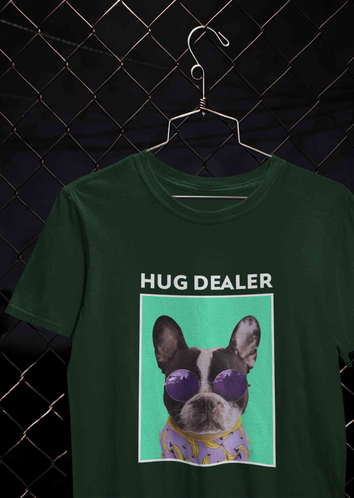Cute Pug Hug Dealer Mens Half Sleeves T-shirt- FunkyTeesClub