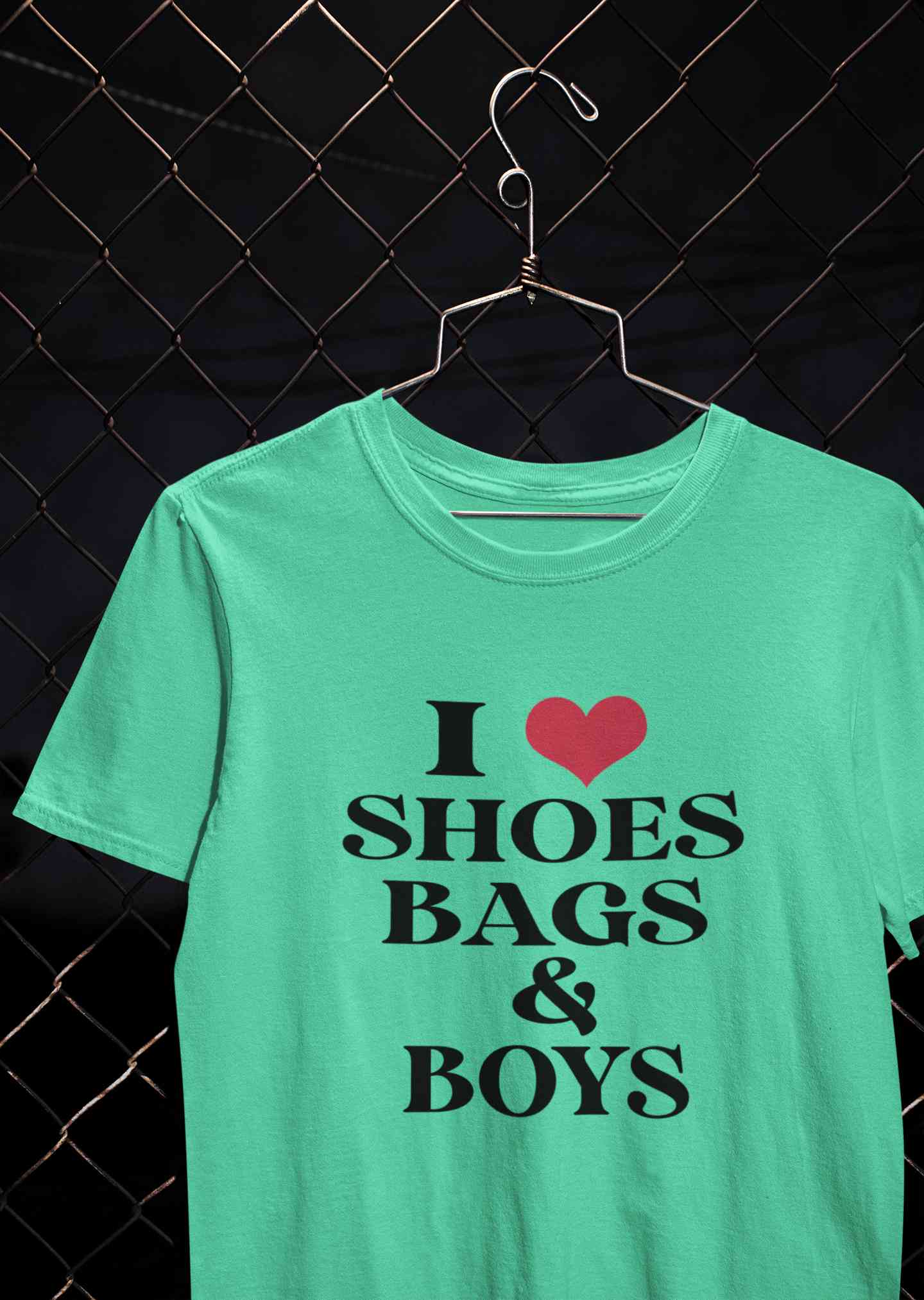 I Love Shoes Bags And Boys Women Half Sleeves T-shirt- FunkyTeesClub