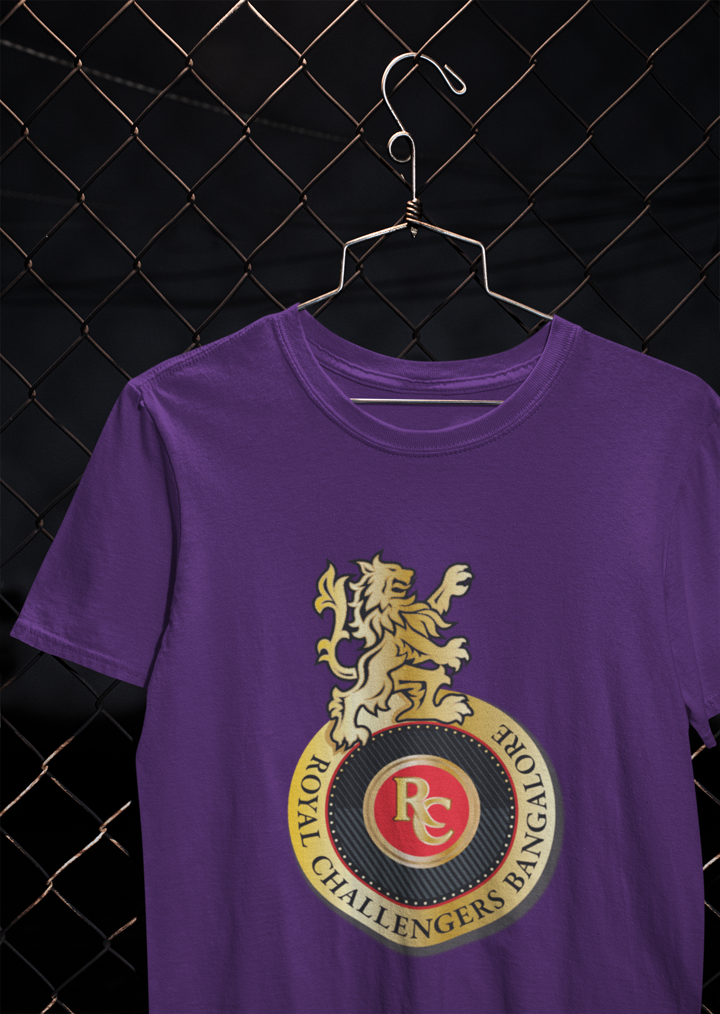 Rcb Logo Mens Half Sleeves T-shirt- FunkyTeesClub