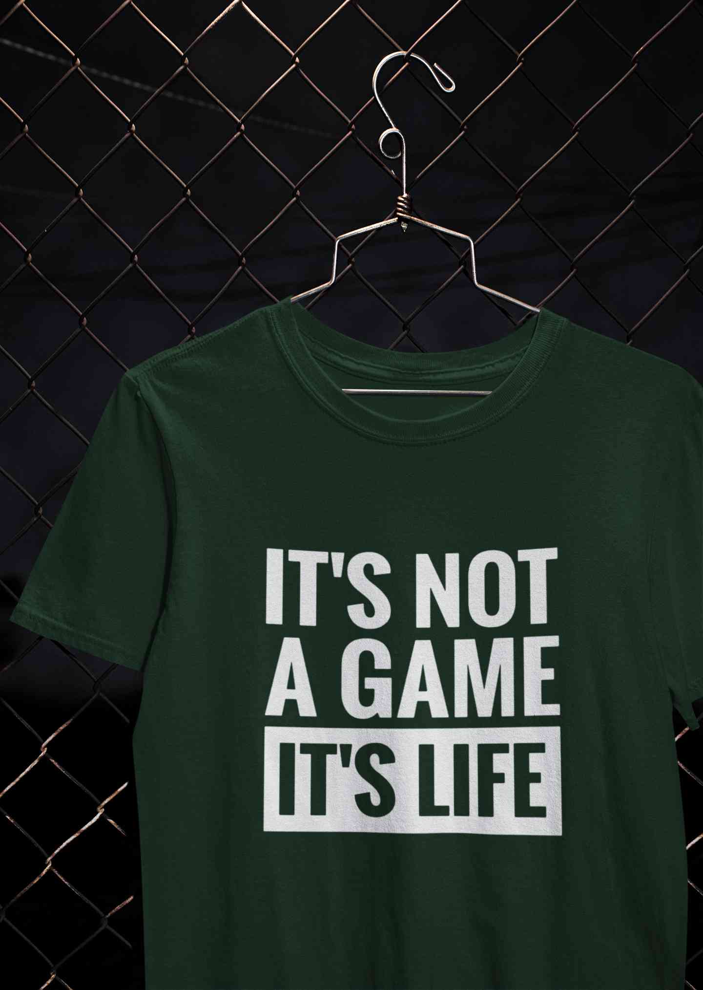 Its Not A Game Its Life Typography Mens Half Sleeves T-shirt- FunkyTeesClub