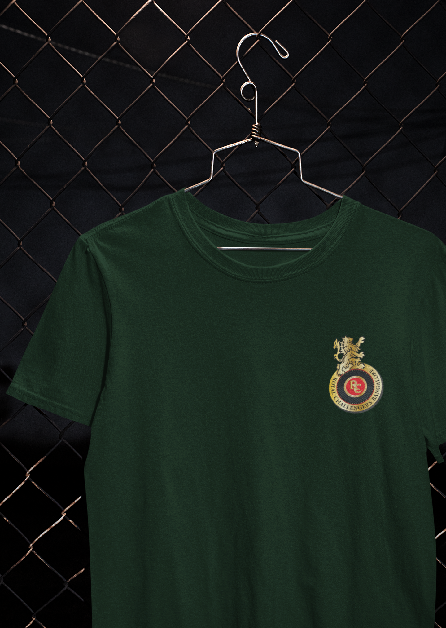 Rcb Logo Side Pocket Mens Half Sleeves T-shirt- FunkyTeesClub