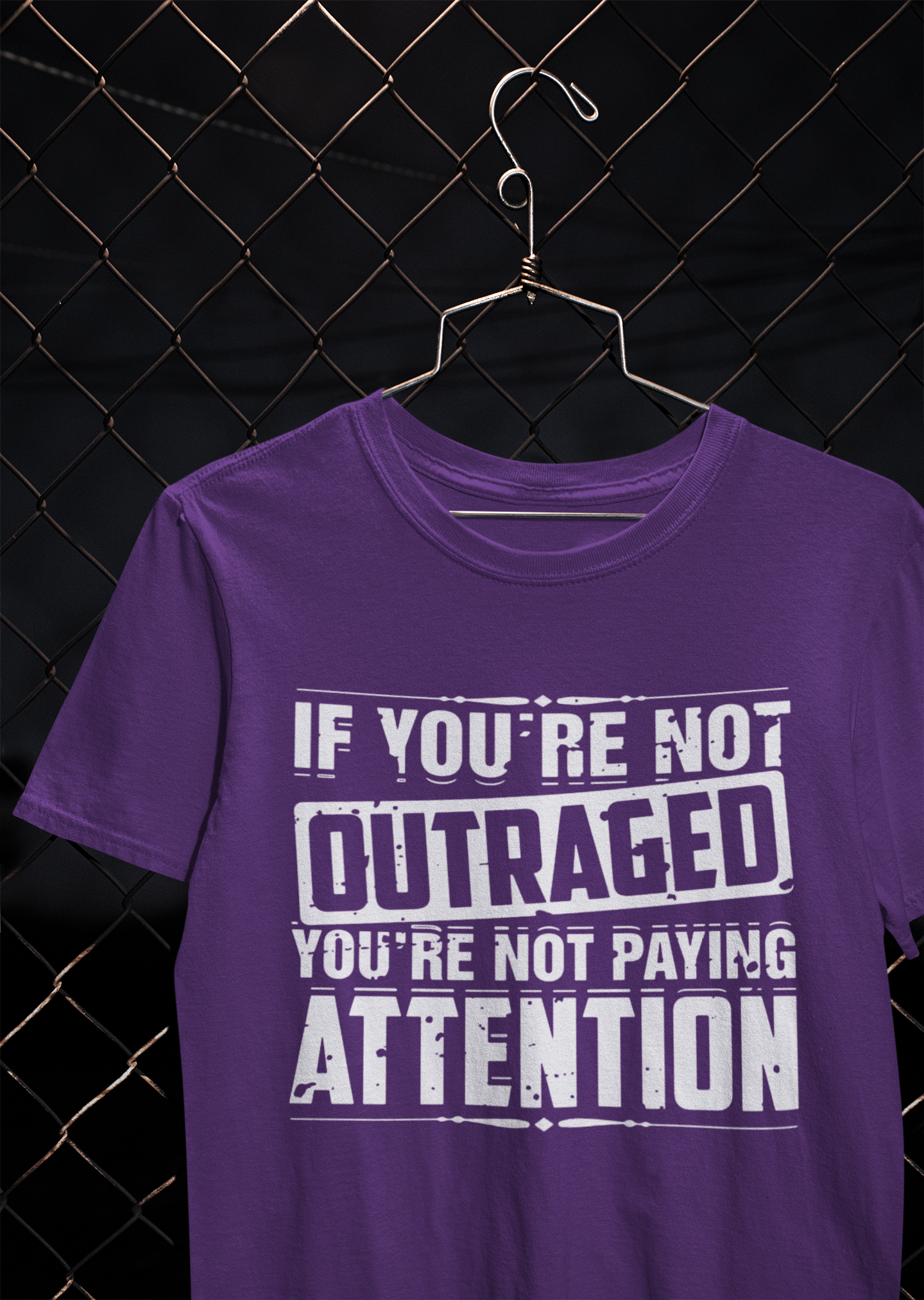 If You Are Not Outraged You Are Not Paying Attention Anti Government Mens Half Sleeves T-shirt- FunkyTeesClub