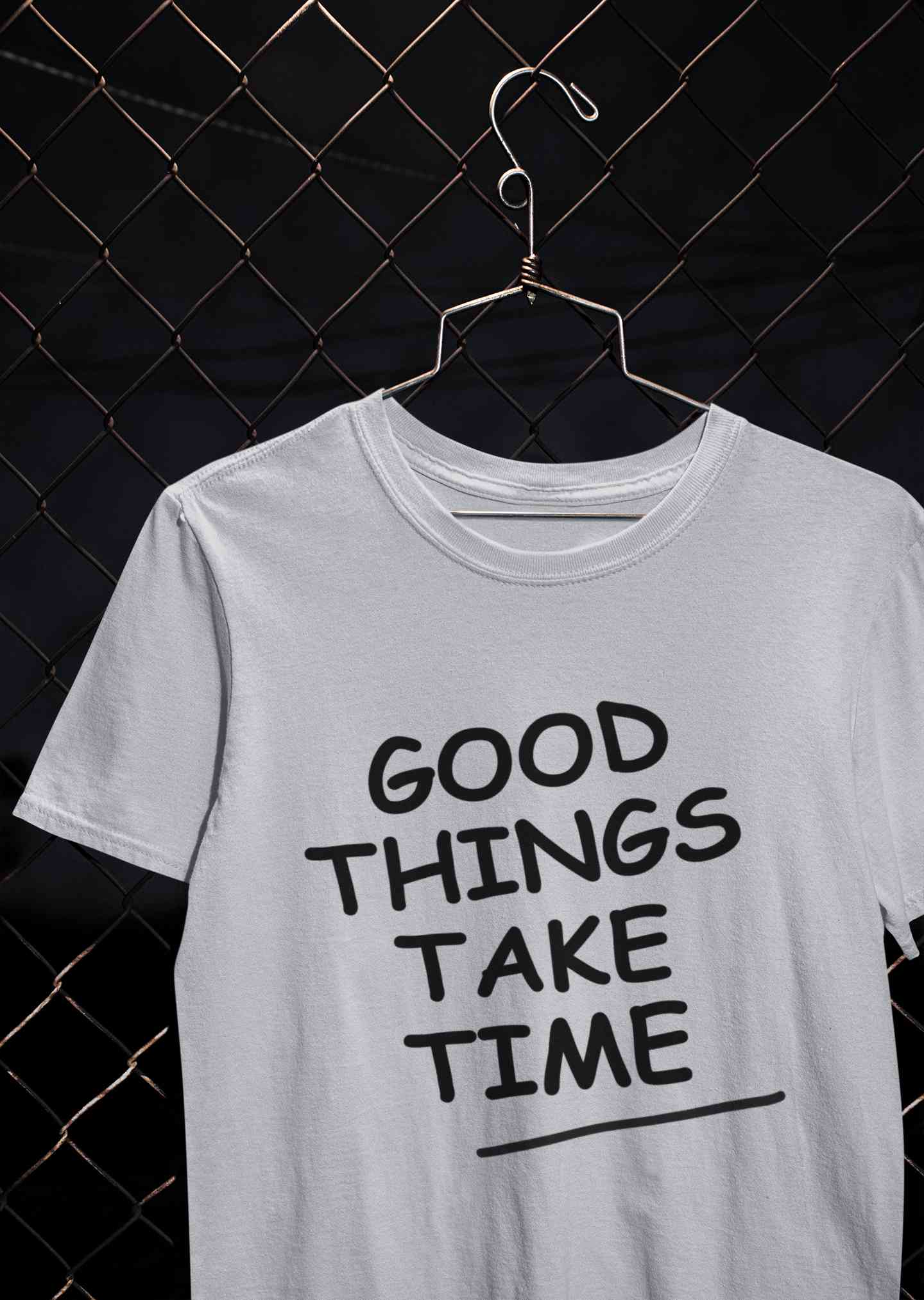 Good Things Take Time Mens Half Sleeves T-shirt- FunkyTeesClub
