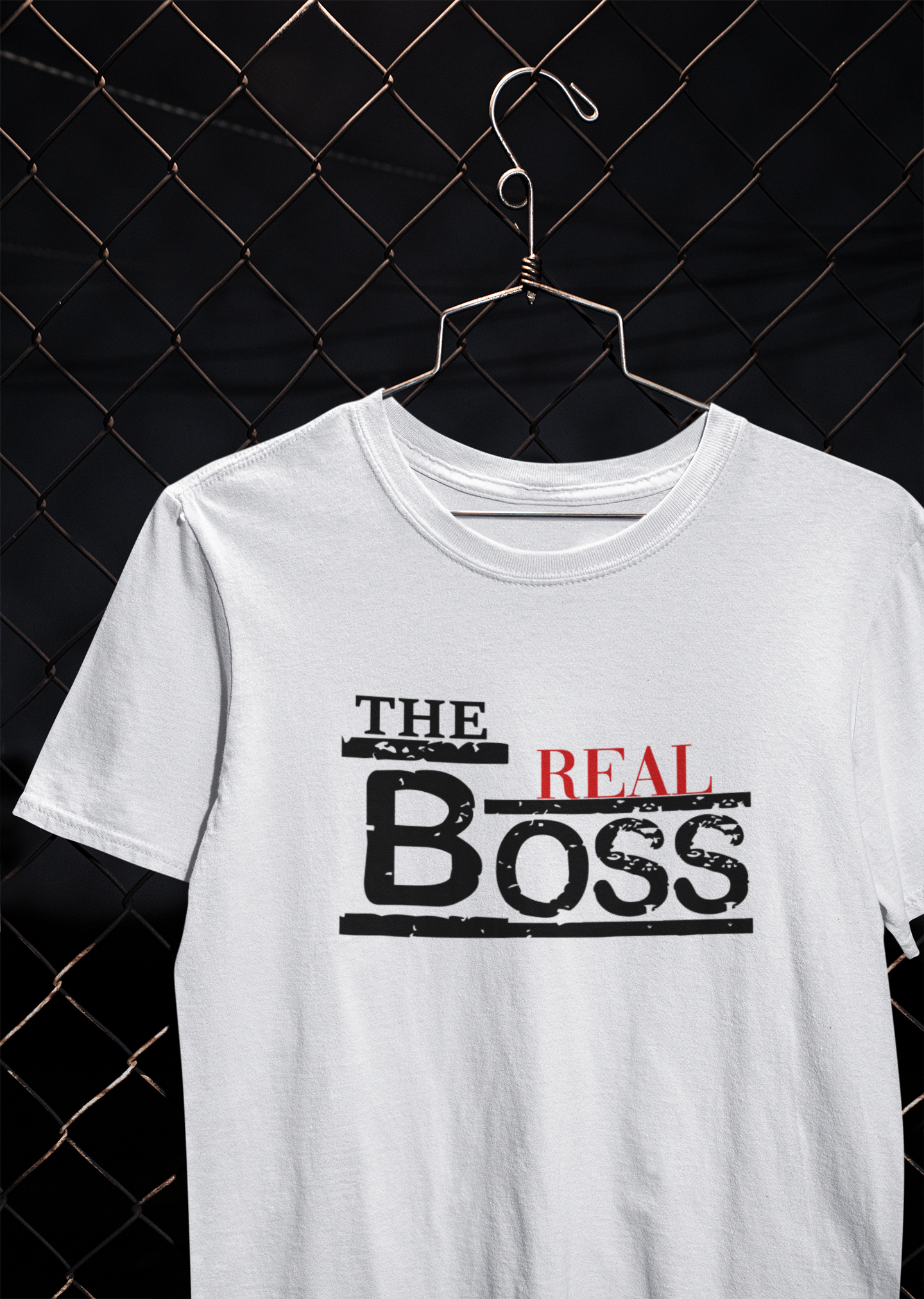 The Boss The Real Boss Couple Half Sleeves T-Shirts -FunkyTeesClub