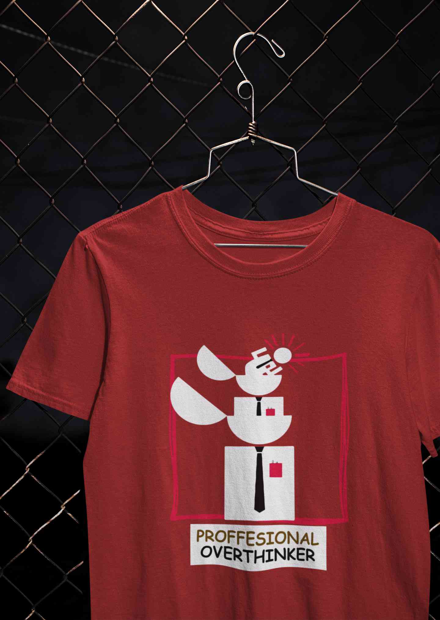 Professional Overthinker Mens Half Sleeves T-shirt- FunkyTeesClub