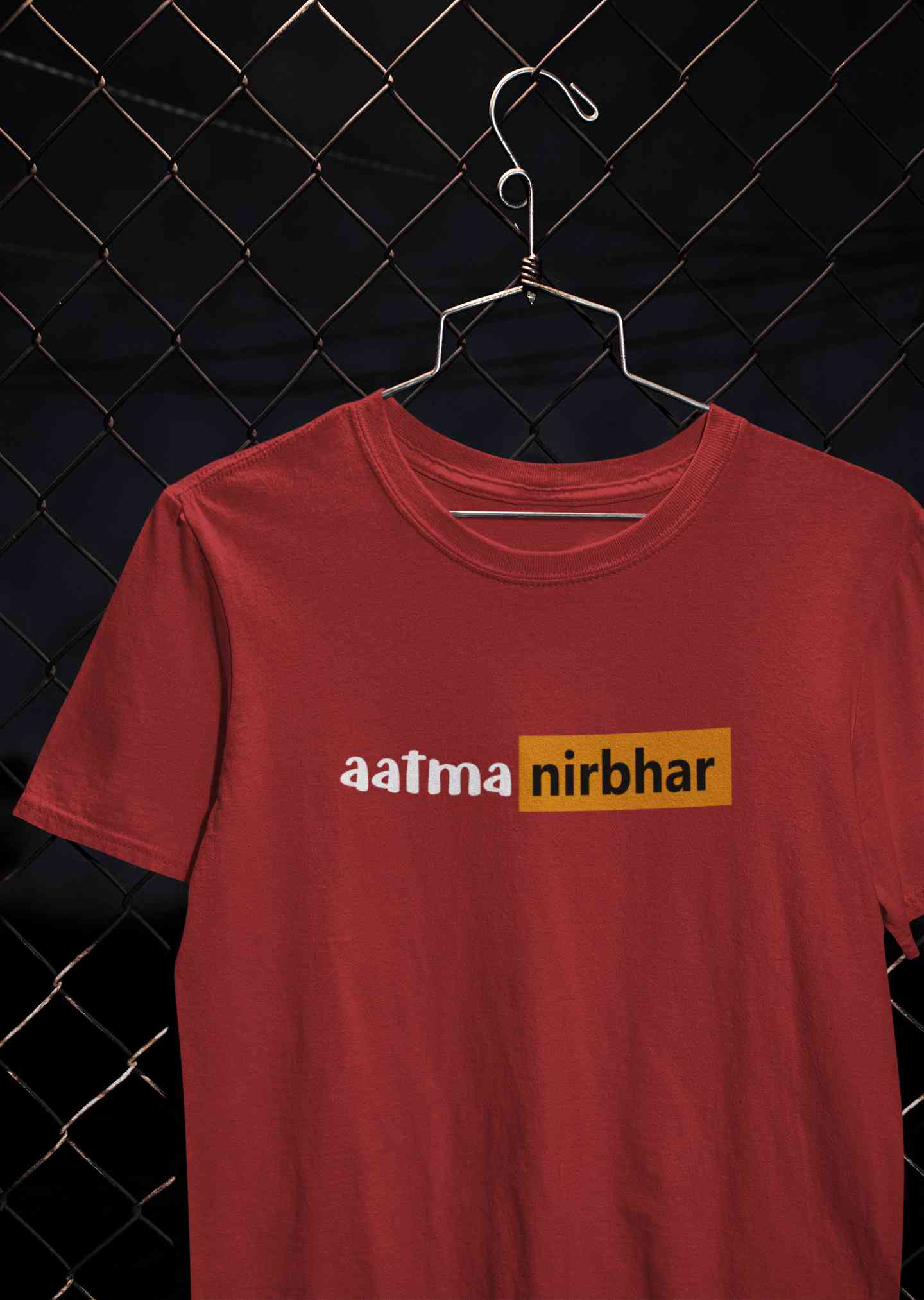 Aatmanirbhar Mens Half Sleeves T-shirt- FunkyTeesClub