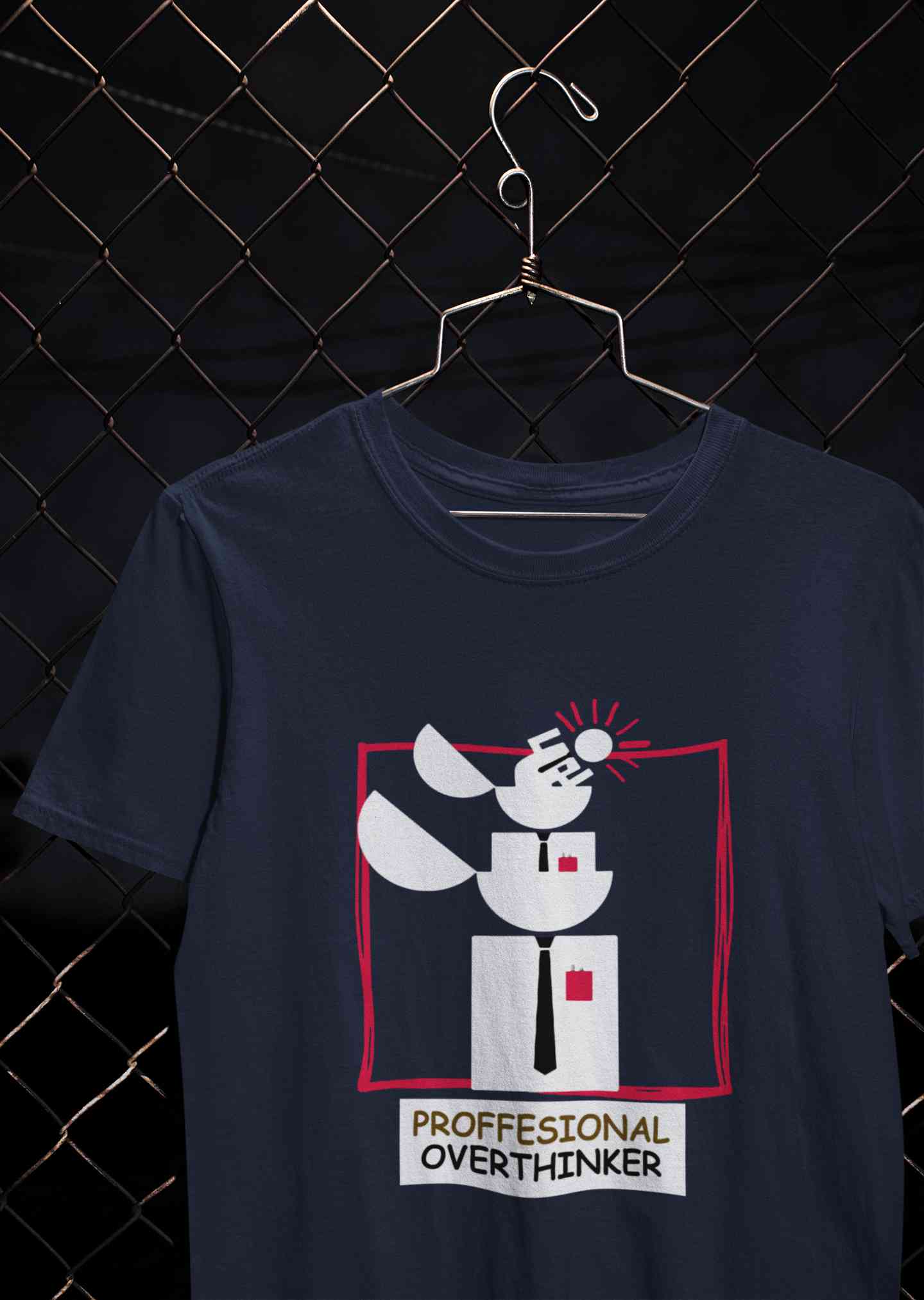 Professional Overthinker Mens Half Sleeves T-shirt- FunkyTeesClub