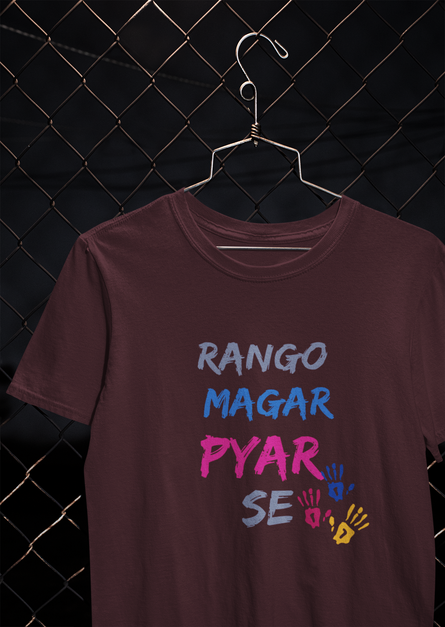 Rango Magar Pyaar Se Holi Mens Half Sleeves T-shirt- FunkyTeesClub