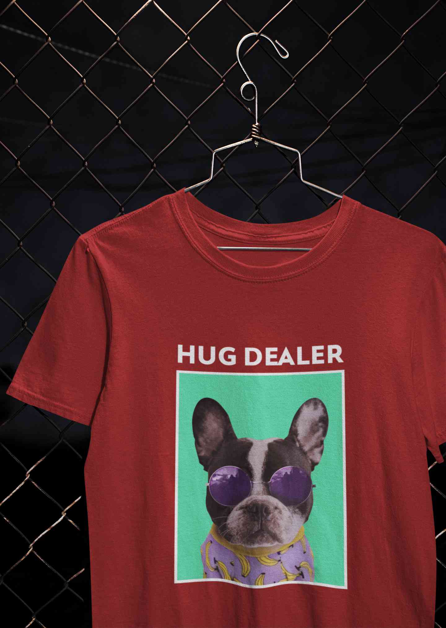 Cute Pug Hug Dealer Mens Half Sleeves T-shirt- FunkyTeesClub