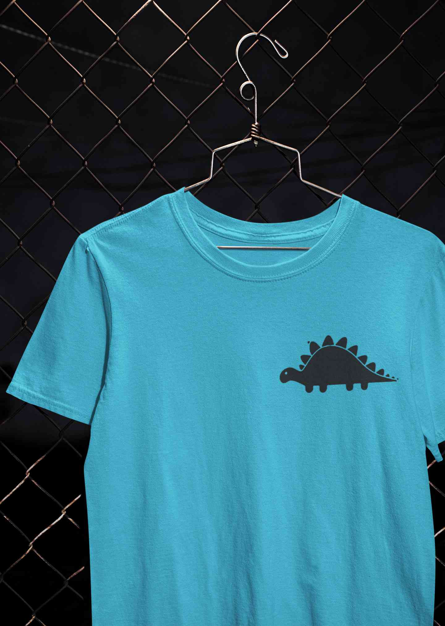 Stegosaurus Pocket Mens Half Sleeves T-shirt- FunkyTeesClub