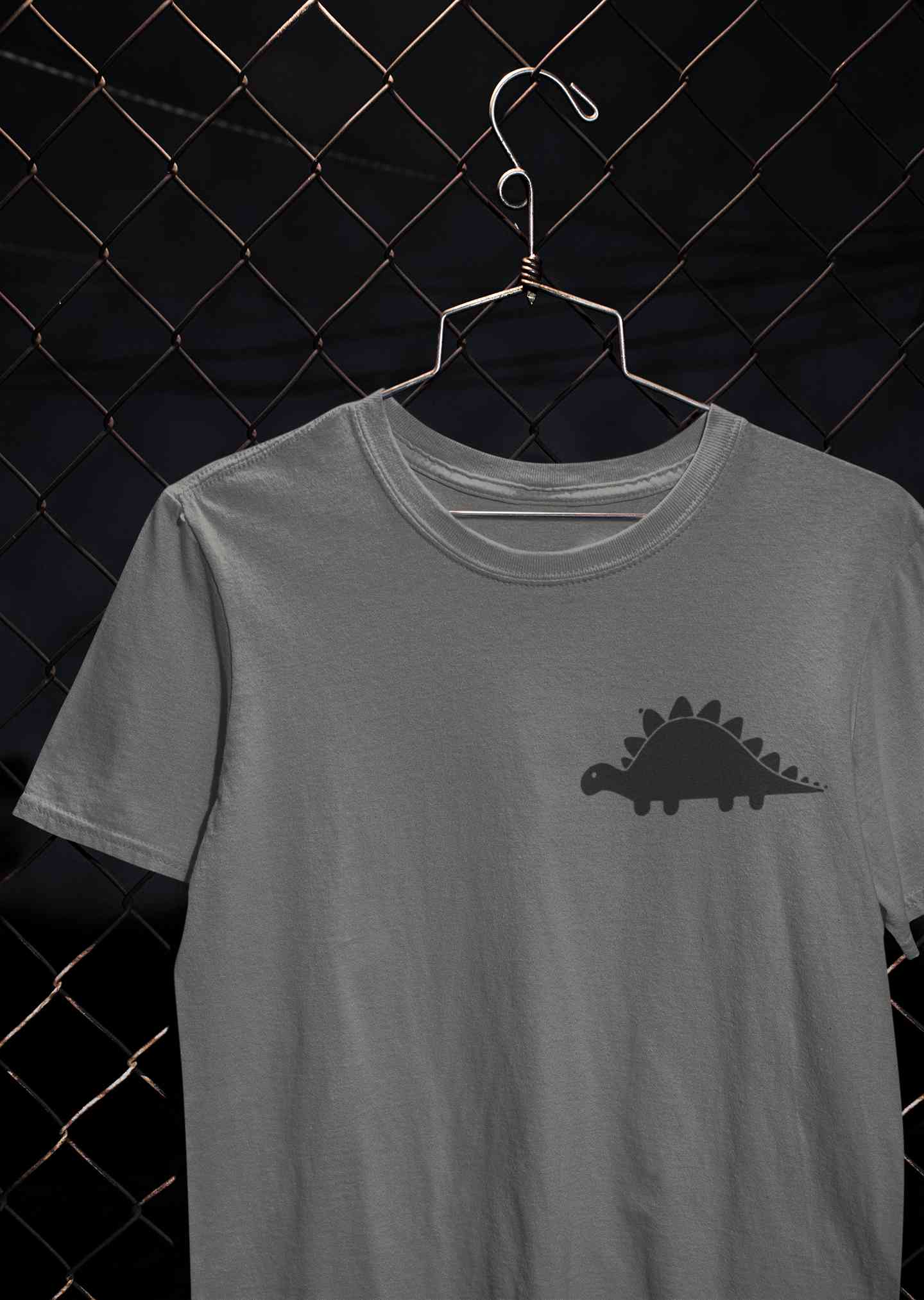 Stegosaurus Pocket Women Half Sleeves T-shirt- FunkyTeesClub