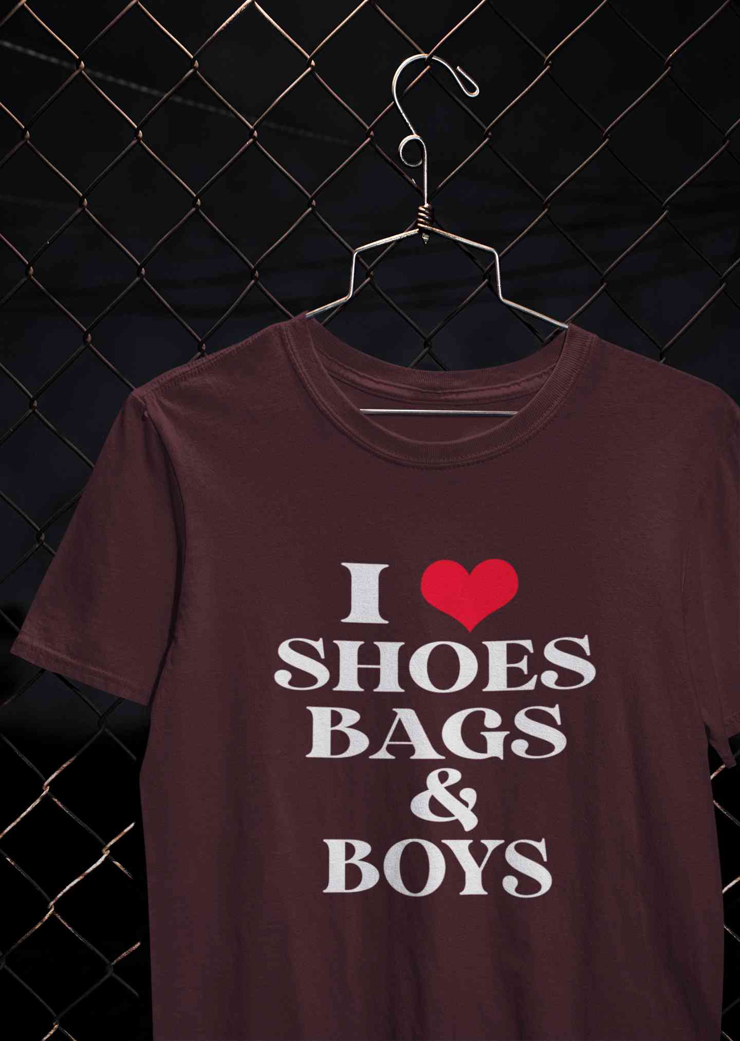 I Love Shoes Bags And Boys Women Half Sleeves T-shirt- FunkyTeesClub