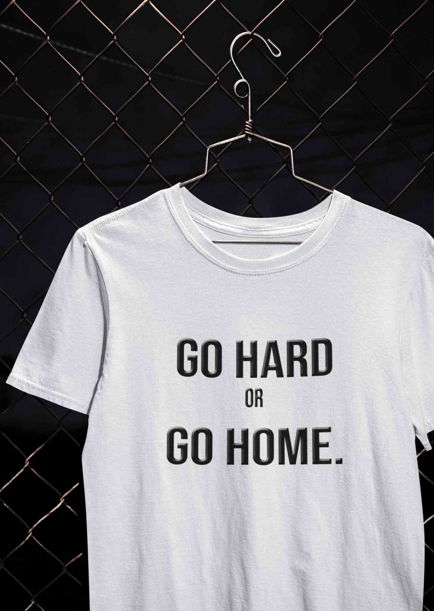 Go Hard Or Go Home Typography Mens Half Sleeves T-shirt- FunkyTeesClub