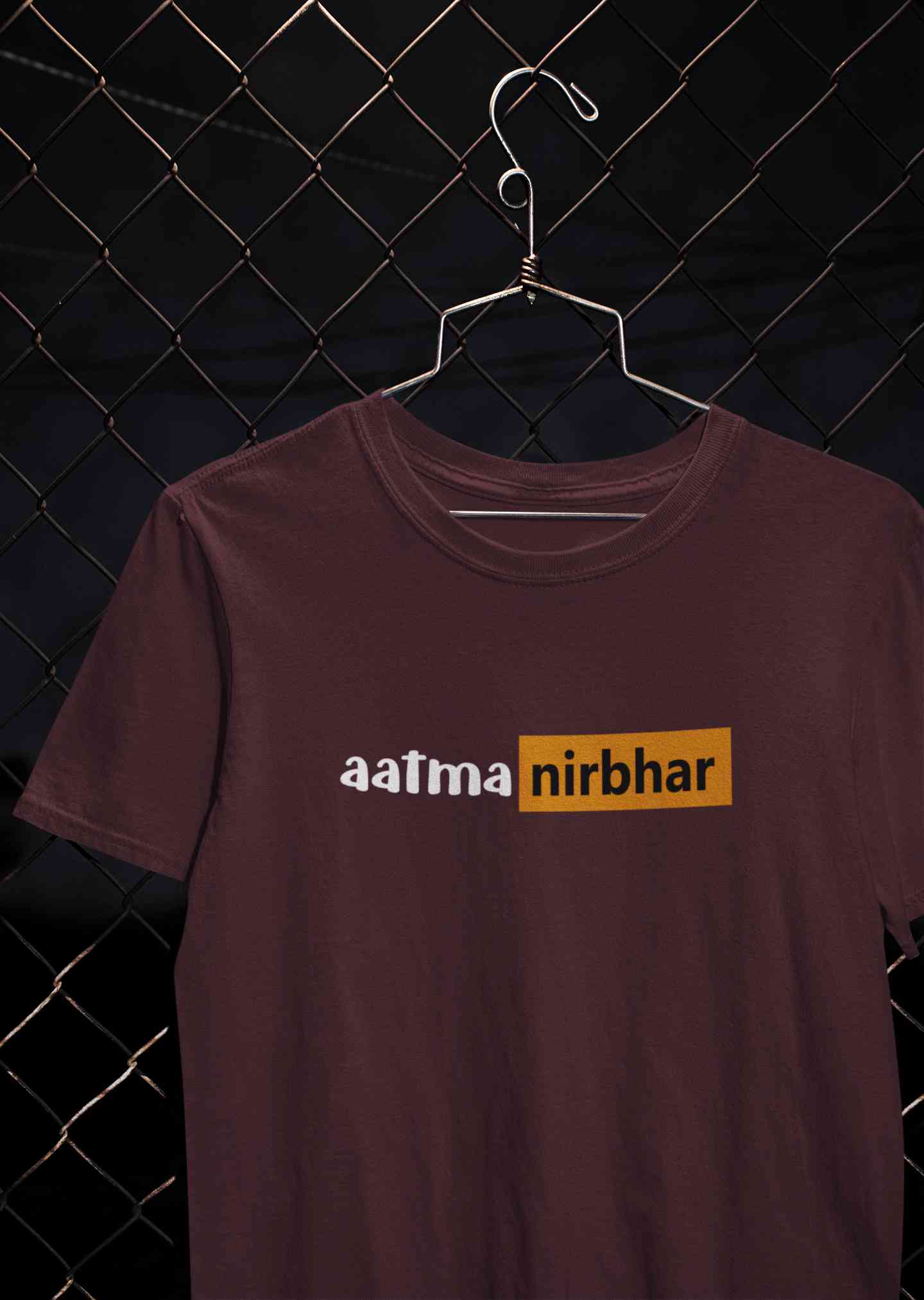 Aatmanirbhar Mens Half Sleeves T-shirt- FunkyTeesClub