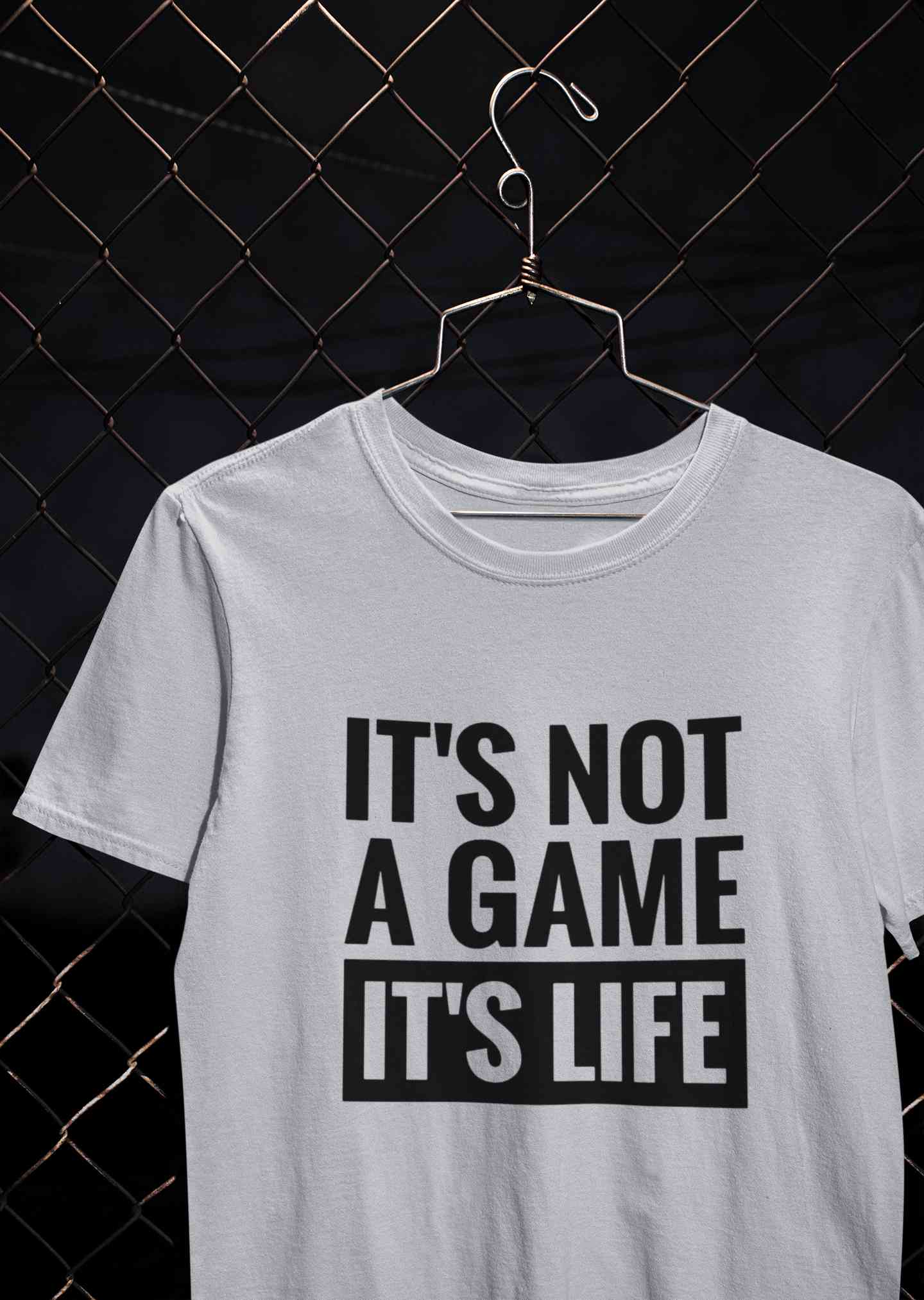 Its Not A Game Its Life Typography Mens Half Sleeves T-shirt- FunkyTeesClub