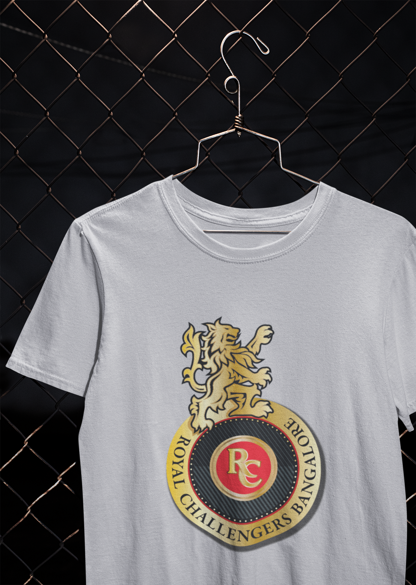 Rcb Logo Mens Half Sleeves T-shirt- FunkyTeesClub